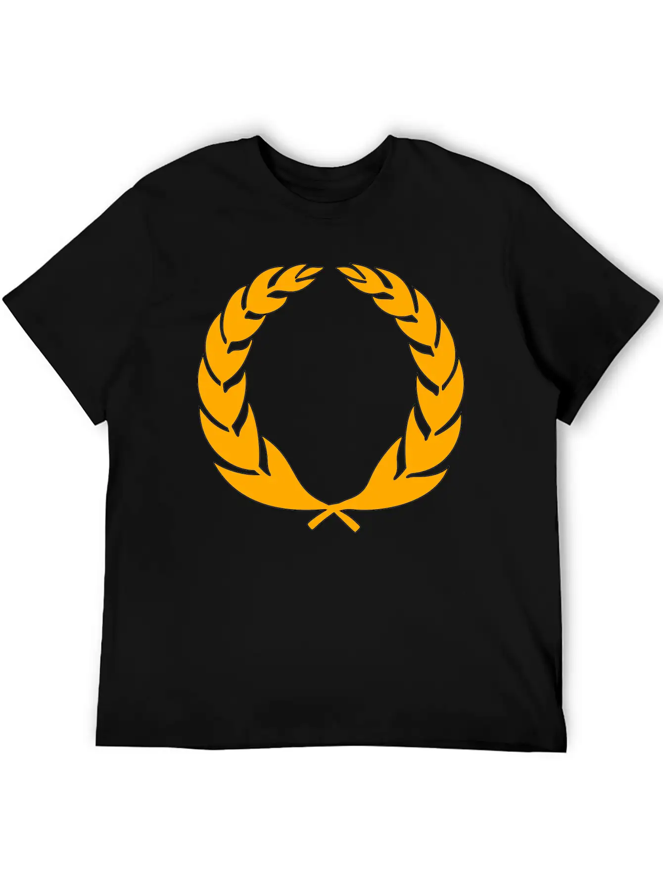 Stylised Laurel Wreath Essential Cotton Tee For Daily Outfits – Unisex Style