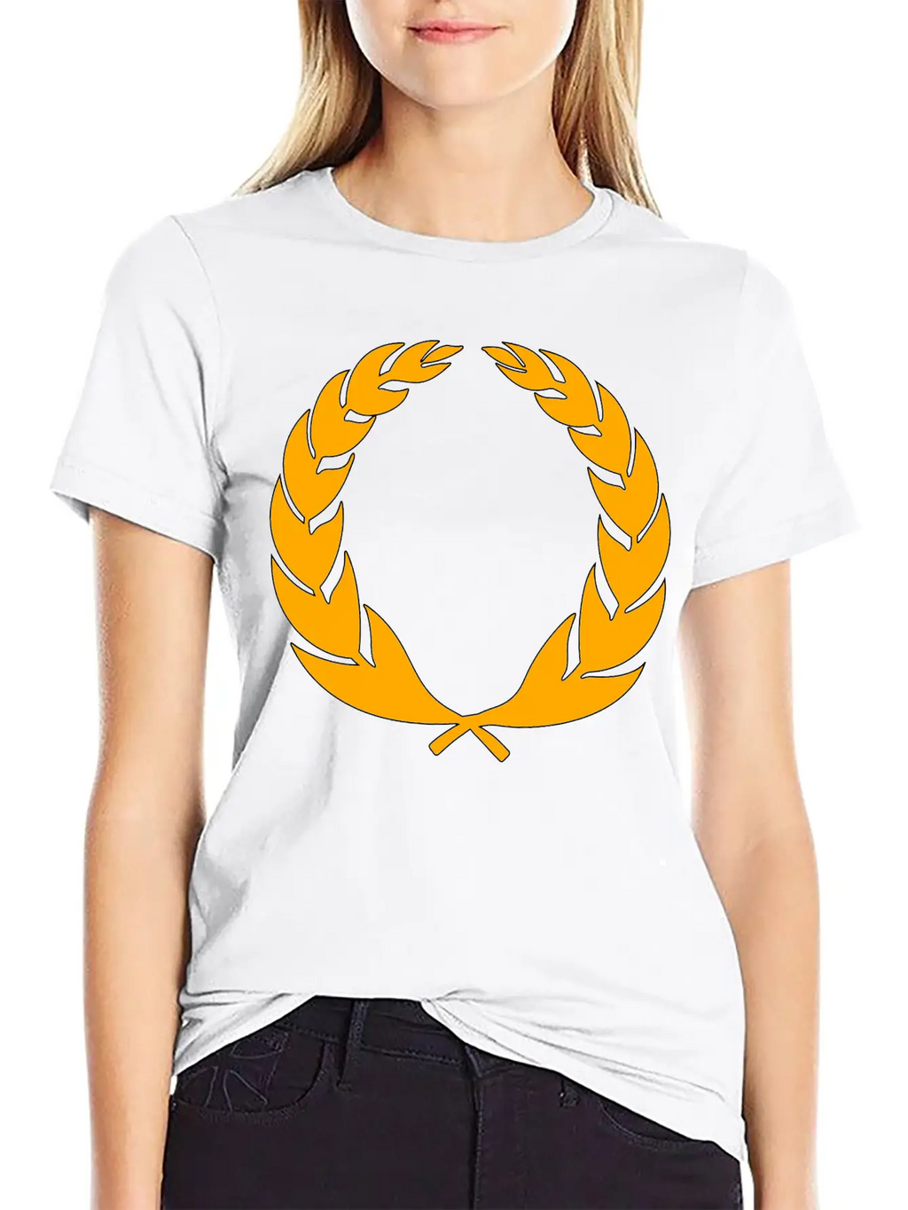Stylised Laurel Wreath Essential Cotton Tee For Daily Outfits – Unisex Style