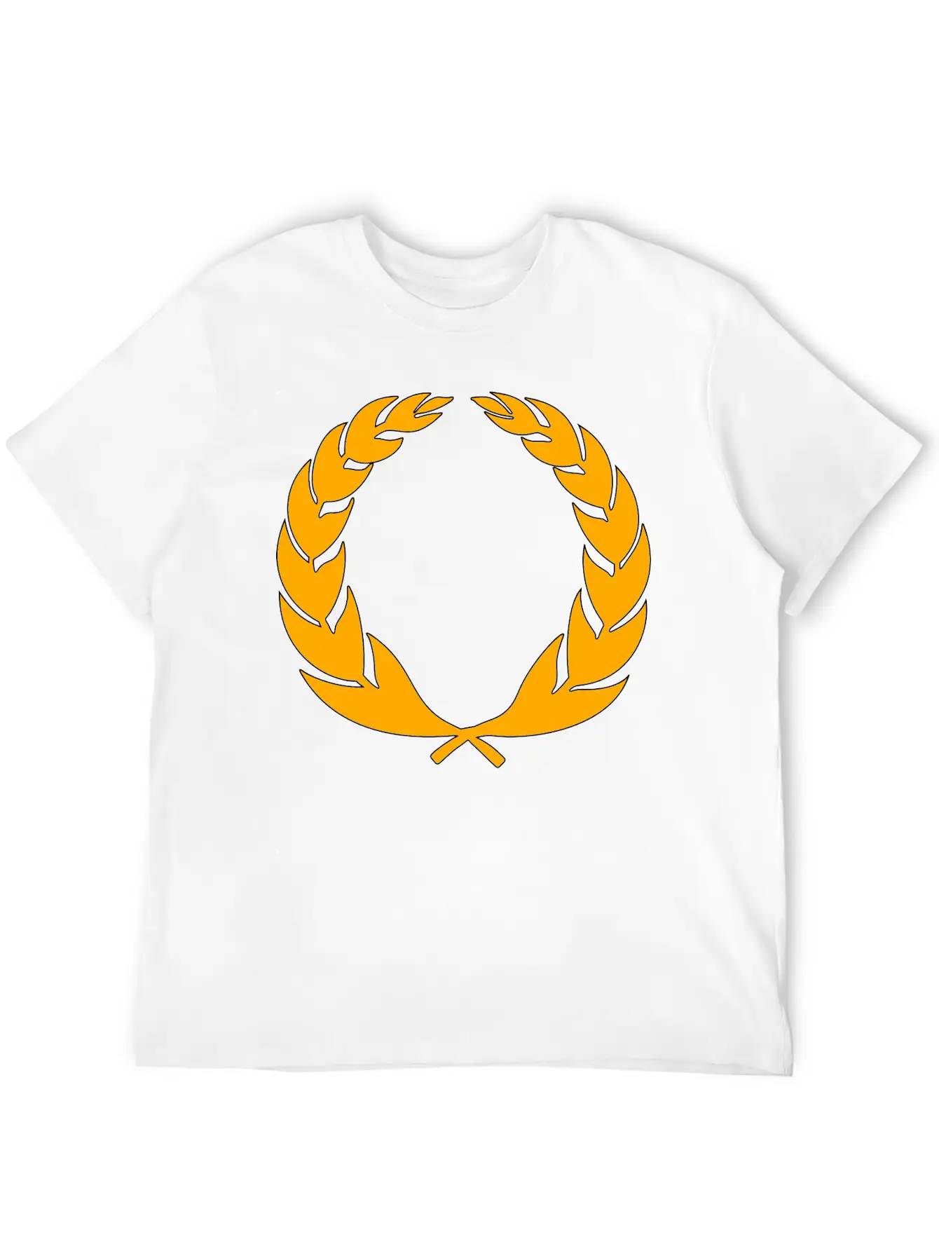Stylised Laurel Wreath Essential Cotton Tee For Daily Outfits – Unisex Style