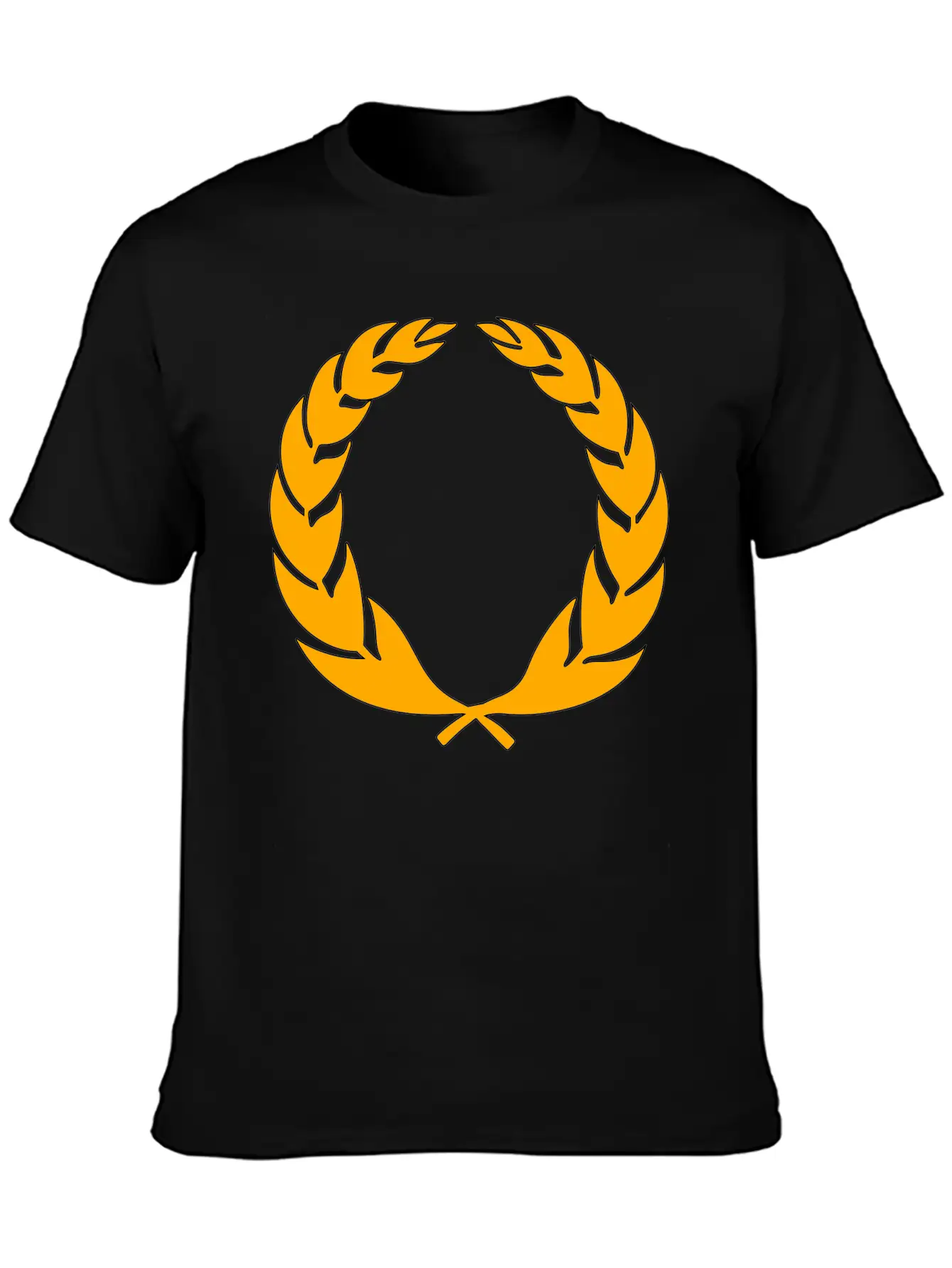 Stylised Laurel Wreath Essential Cotton Tee For Daily Outfits – Unisex Style