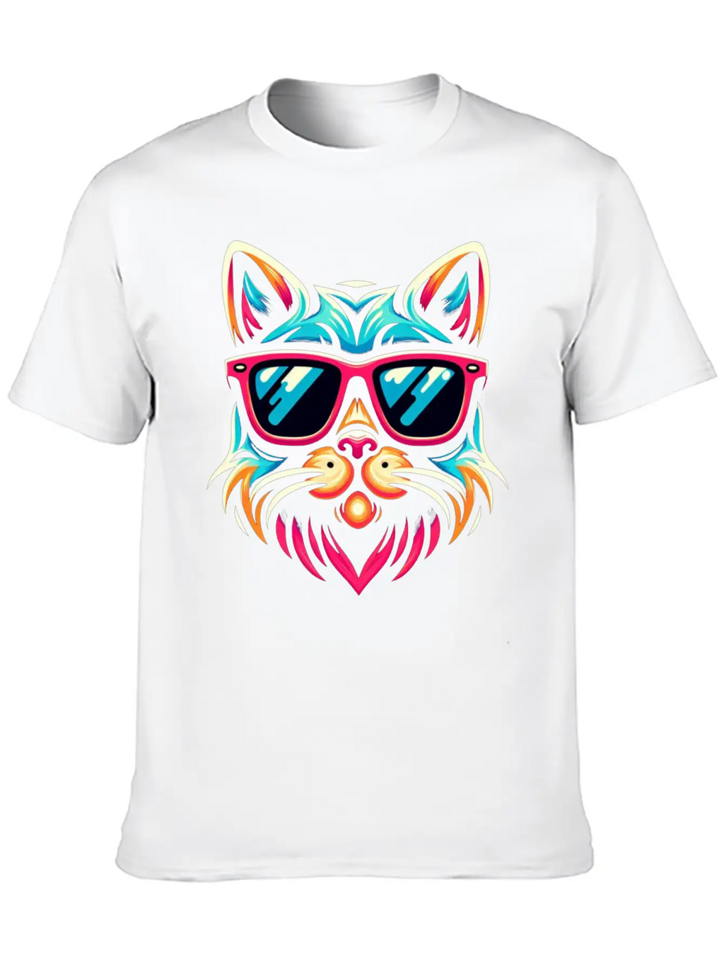 Stylized Cat Funny Cool Cats Pet Art 3 Breathable Soft Cotton T-Shirt – Timeless Casual Look