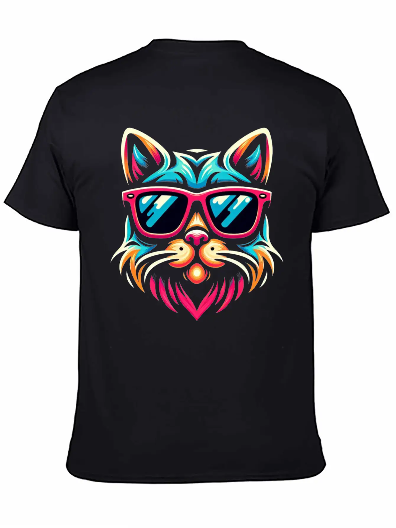 Stylized Cat Funny Cool Cats Pet Art 3 Breathable Soft Cotton T-Shirt – Timeless Casual Look