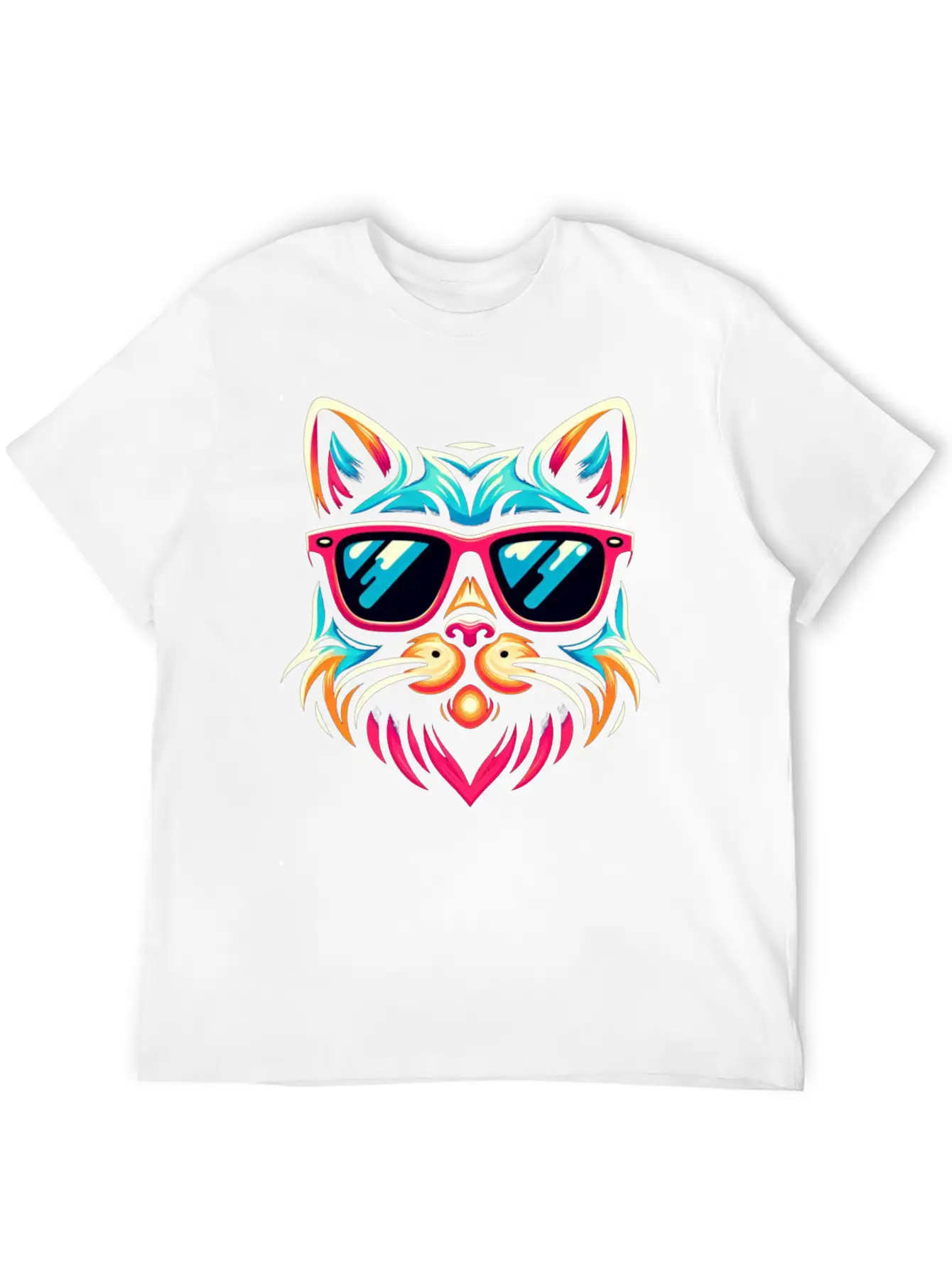 Stylized Cat Funny Cool Cats Pet Art 3 Breathable Soft Cotton T-Shirt – Timeless Casual Look