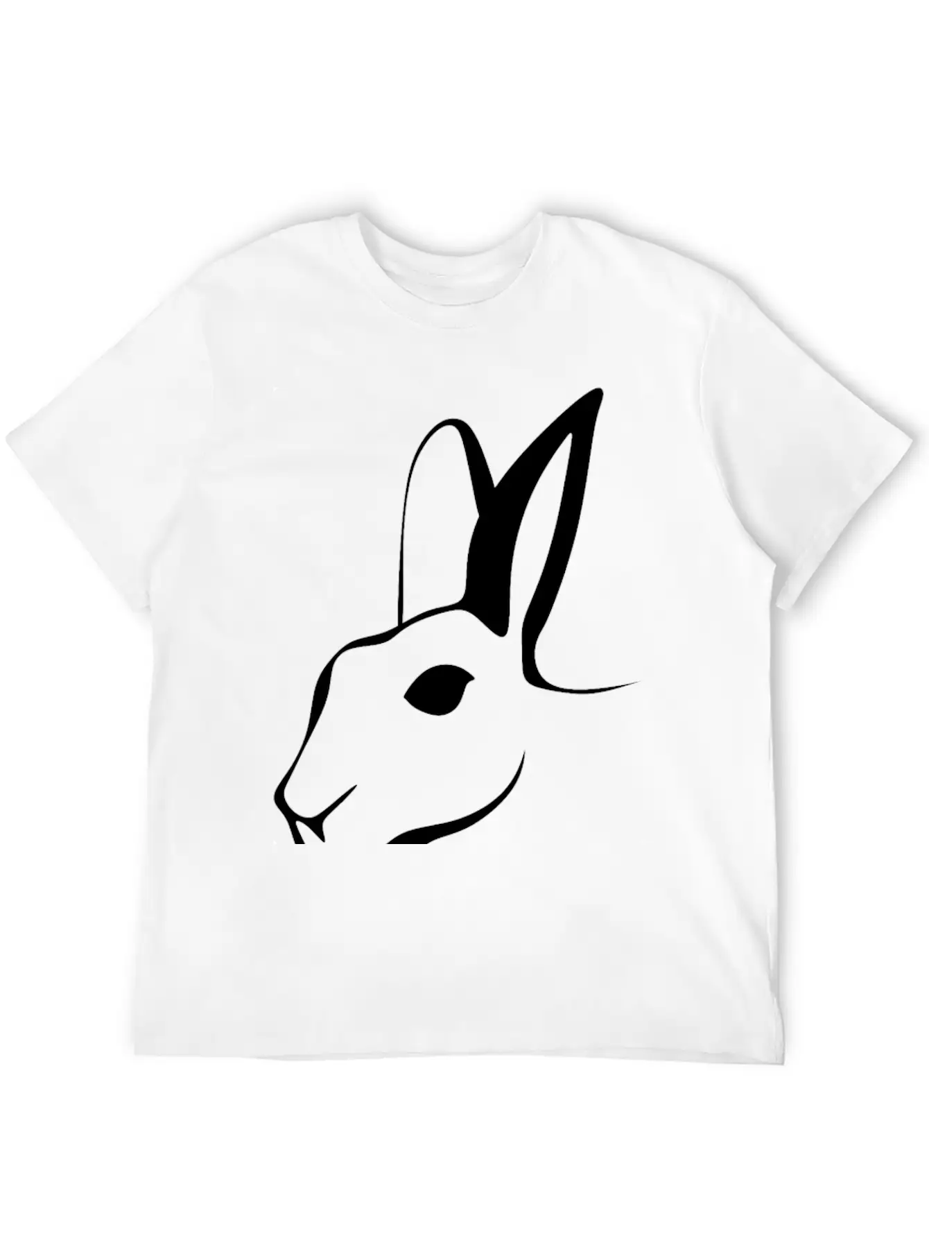 Stylized Rabbit Line Art Stylish Everyday T-Shirt – Unisex Basic Cotton Tee