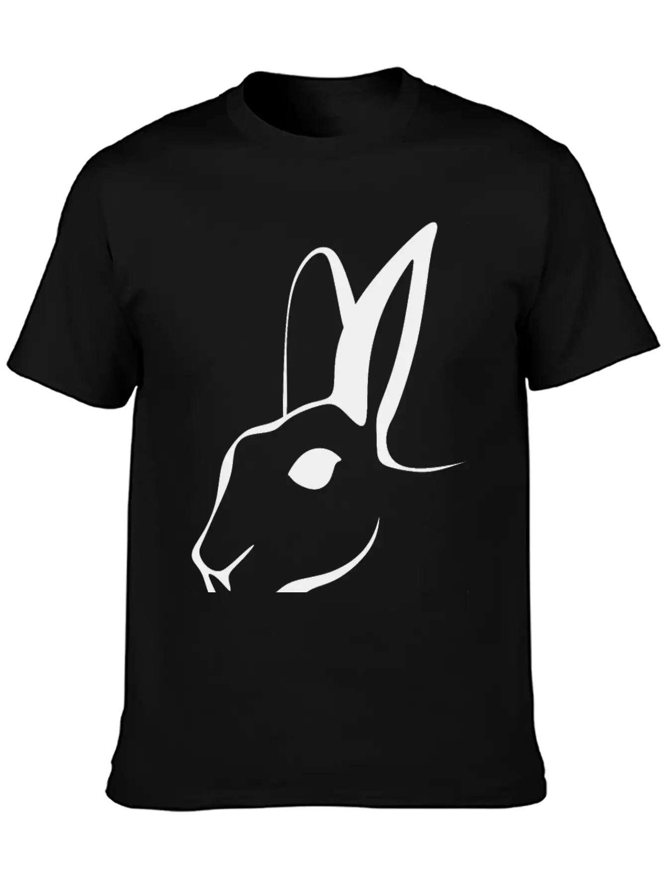 Stylized Rabbit Line Art Stylish Everyday T-Shirt – Unisex Basic Cotton Tee