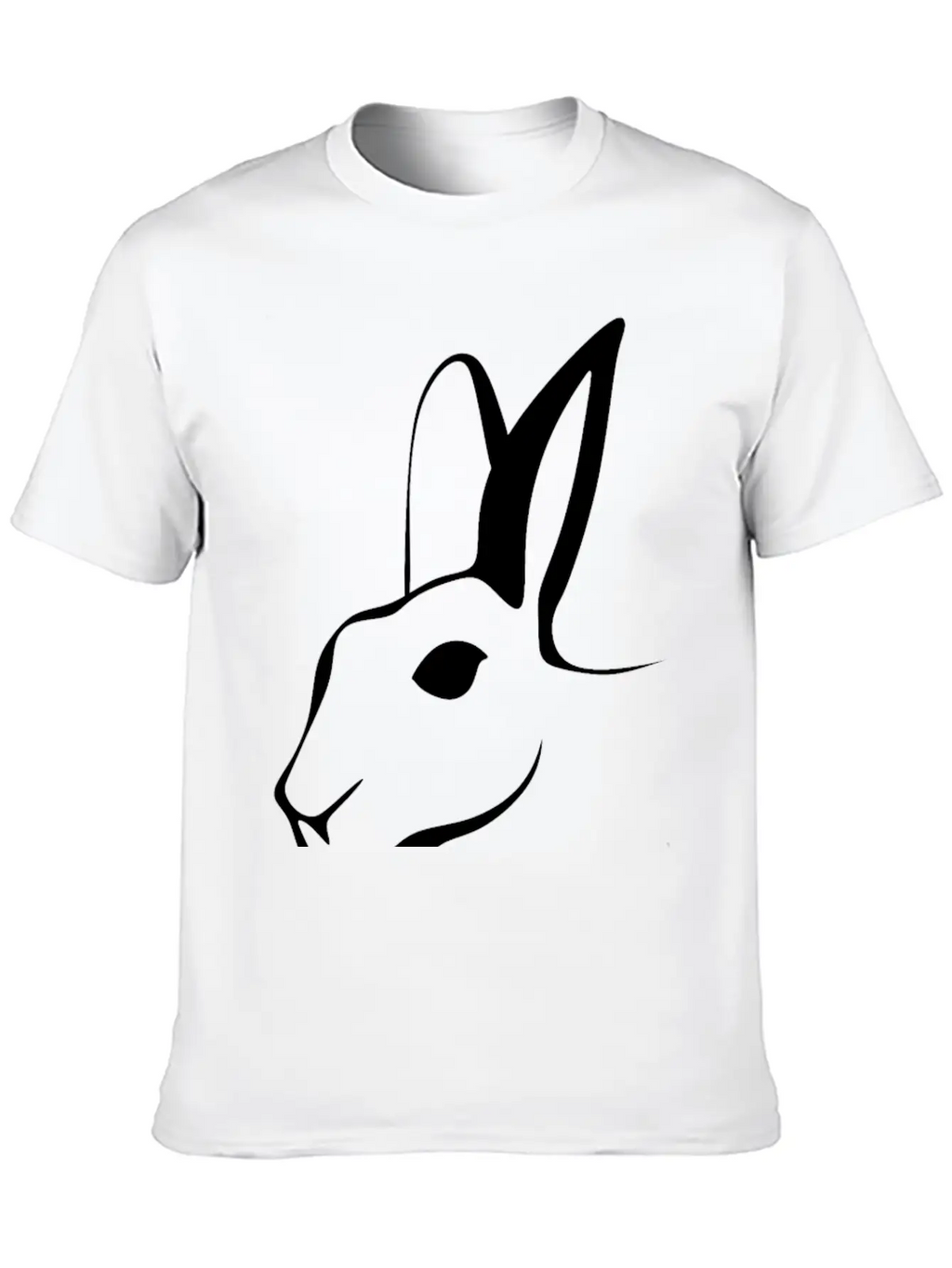 Stylized Rabbit Line Art Stylish Everyday T-Shirt – Unisex Basic Cotton Tee