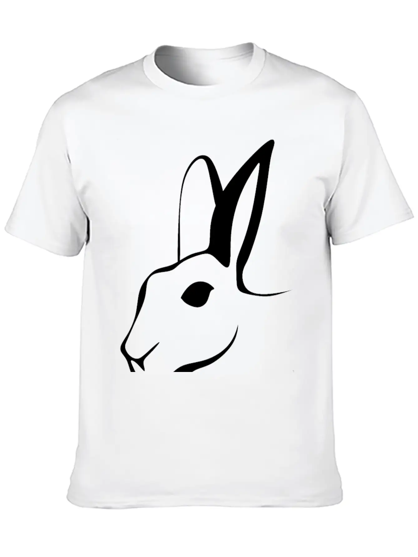 Stylized Rabbit Line Art Stylish Everyday T-Shirt – Unisex Basic Cotton Tee