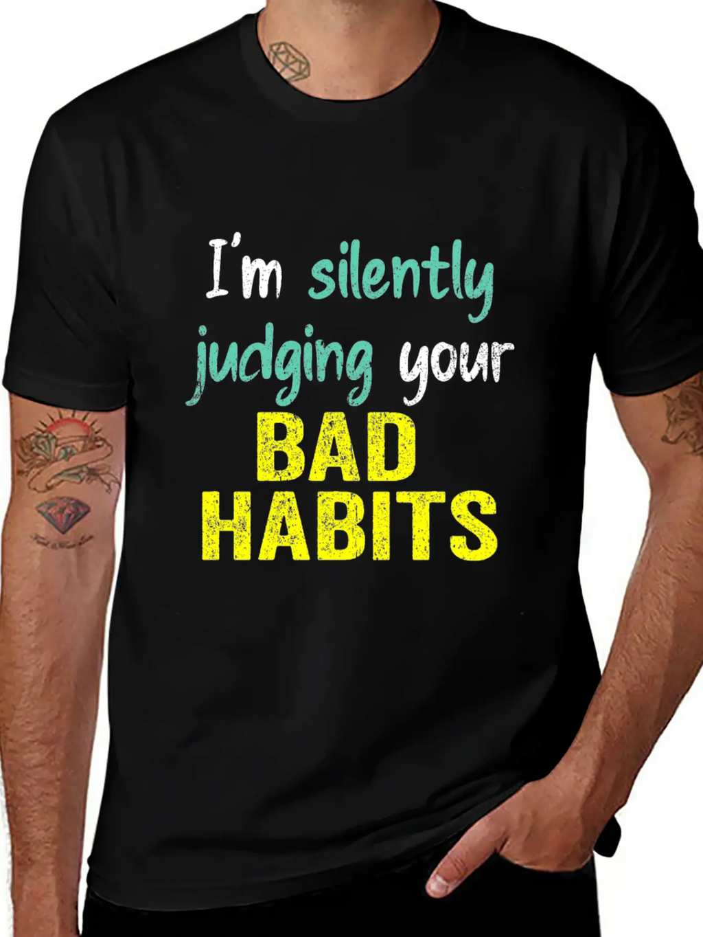 Subtle Sass White: Silently Judging Bad Habits Unisex Casual T-Shirt – Clean Design For Daily Comfort