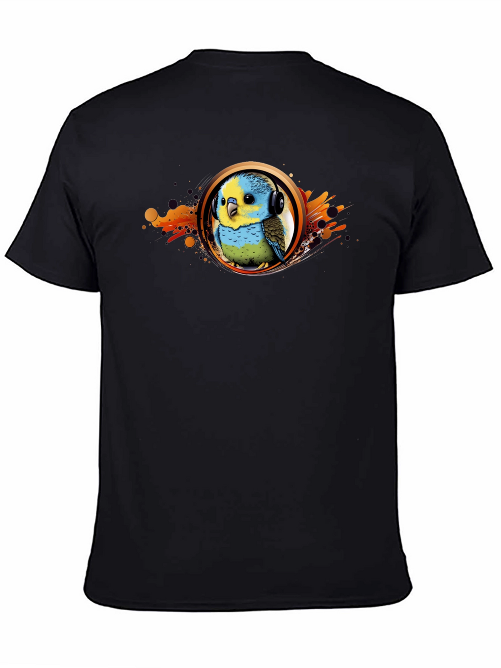 Parakeet DJ Graphic T-Shirt - Cool Bird Headphones Tee
