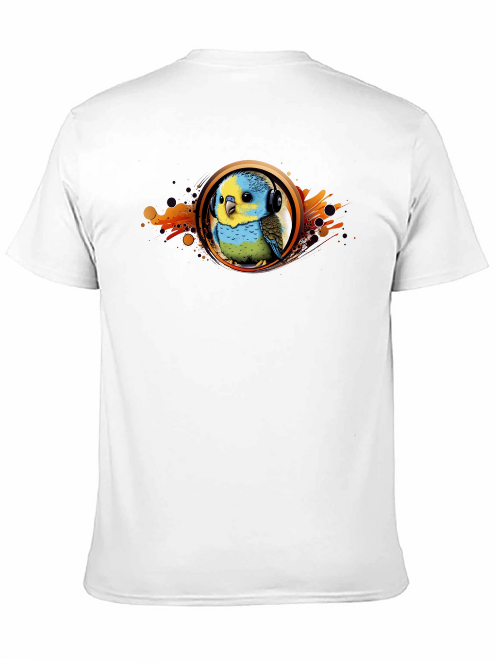 Parakeet DJ Graphic T-Shirt - Cool Bird Headphones Tee