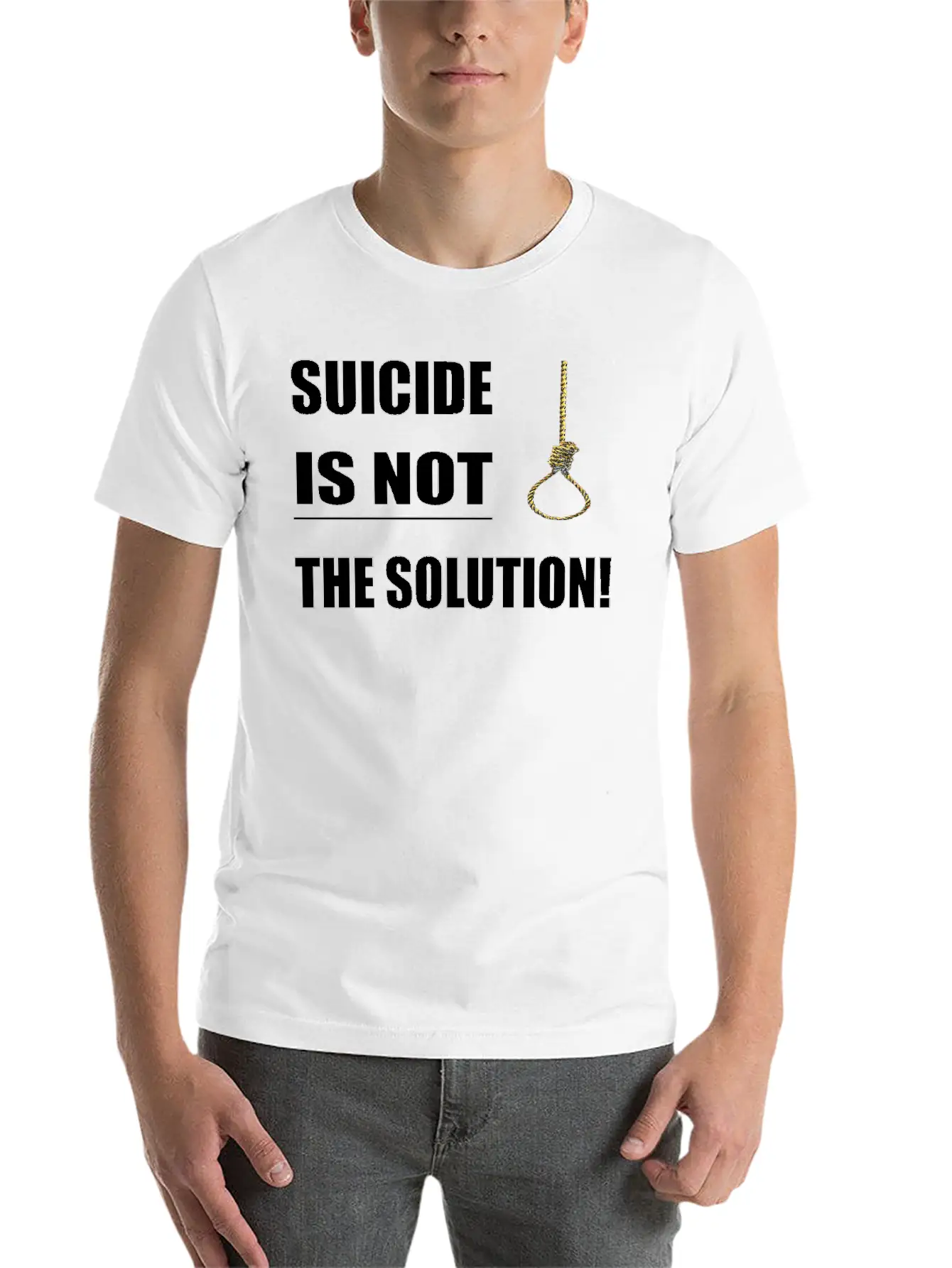 Suicide Is Not The Solution ! Unisex Short Sleeve Soft Cotton T-Shirt – Casual Everyday Wear