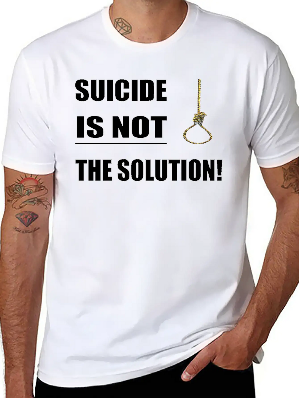 Suicide Is Not The Solution ! Unisex Short Sleeve Soft Cotton T-Shirt – Casual Everyday Wear