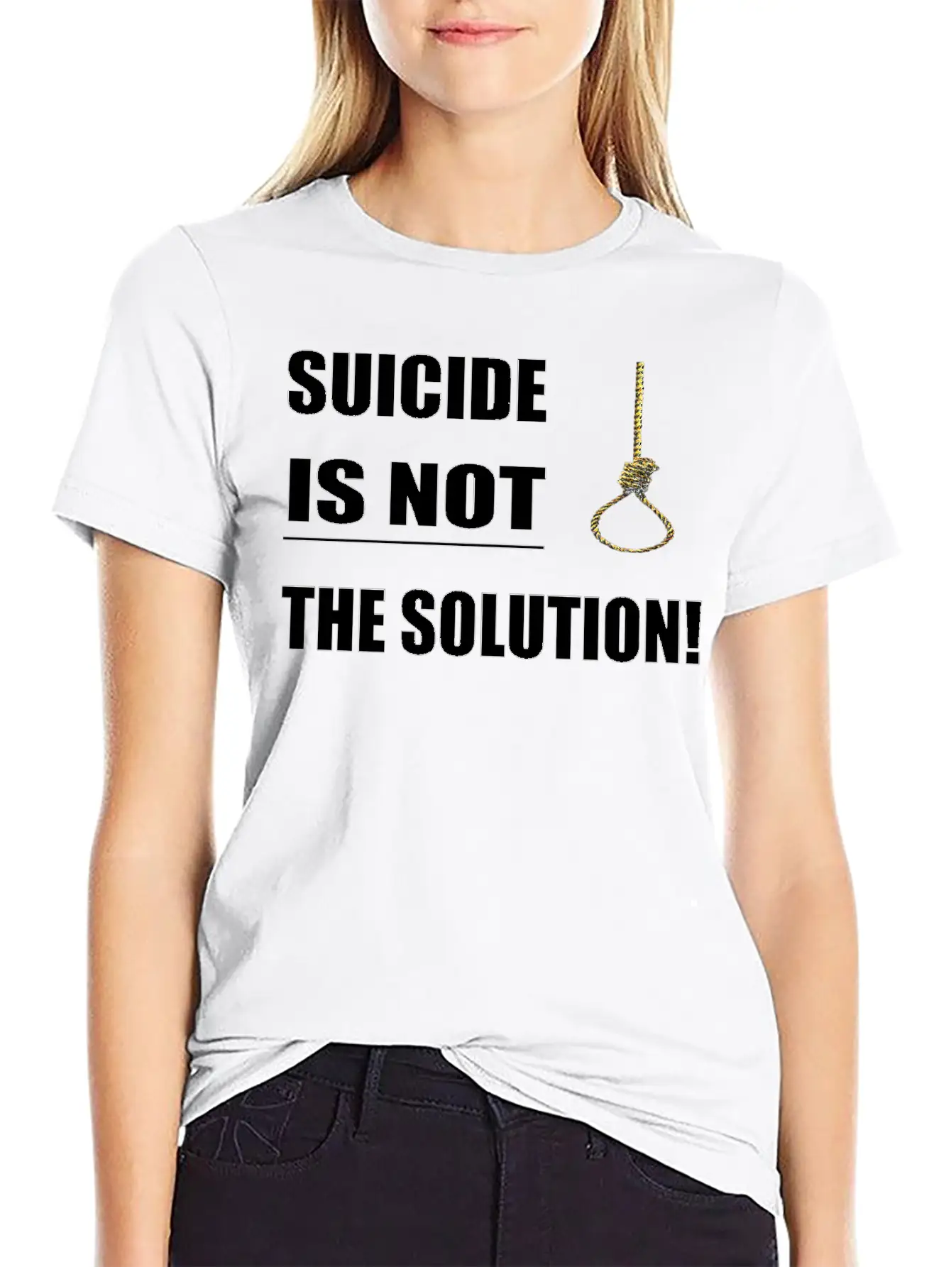Suicide Is Not The Solution ! Unisex Short Sleeve Soft Cotton T-Shirt – Casual Everyday Wear