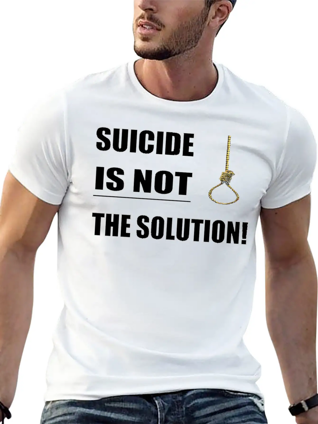 Suicide Is Not The Solution ! Unisex Short Sleeve Soft Cotton T-Shirt – Casual Everyday Wear