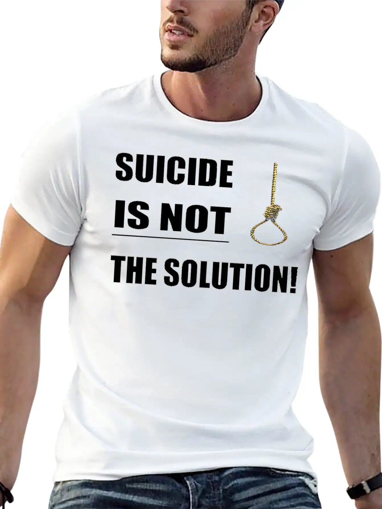 Suicide Is Not The Solution ! Unisex Short Sleeve Soft Cotton T-Shirt – Casual Everyday Wear