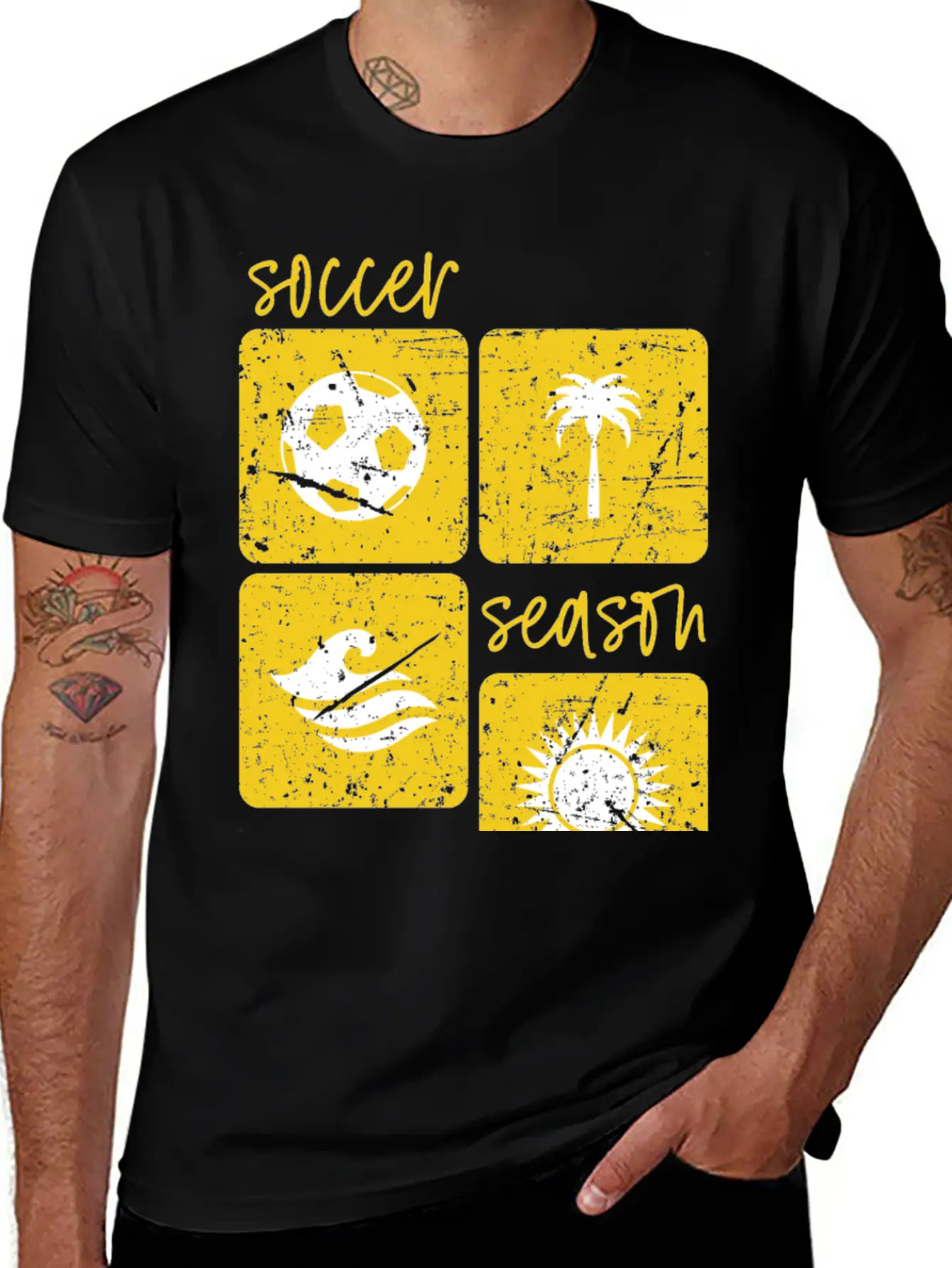 Summer Beach Soccer Season Unisex Short Sleeve Soft Cotton T-Shirt – Casual Everyday Wear