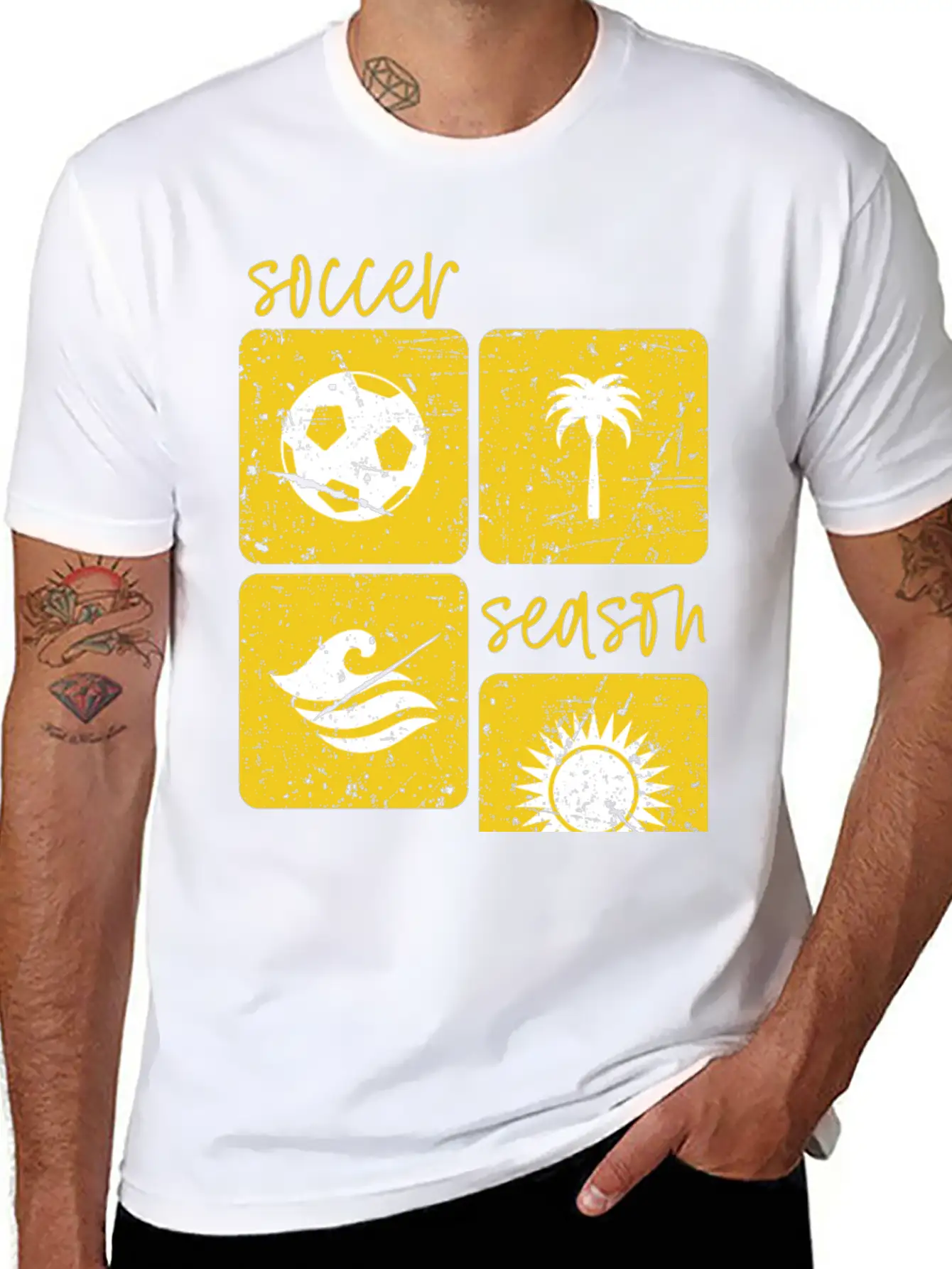 Summer Beach Soccer Season Unisex Short Sleeve Soft Cotton T-Shirt – Casual Everyday Wear