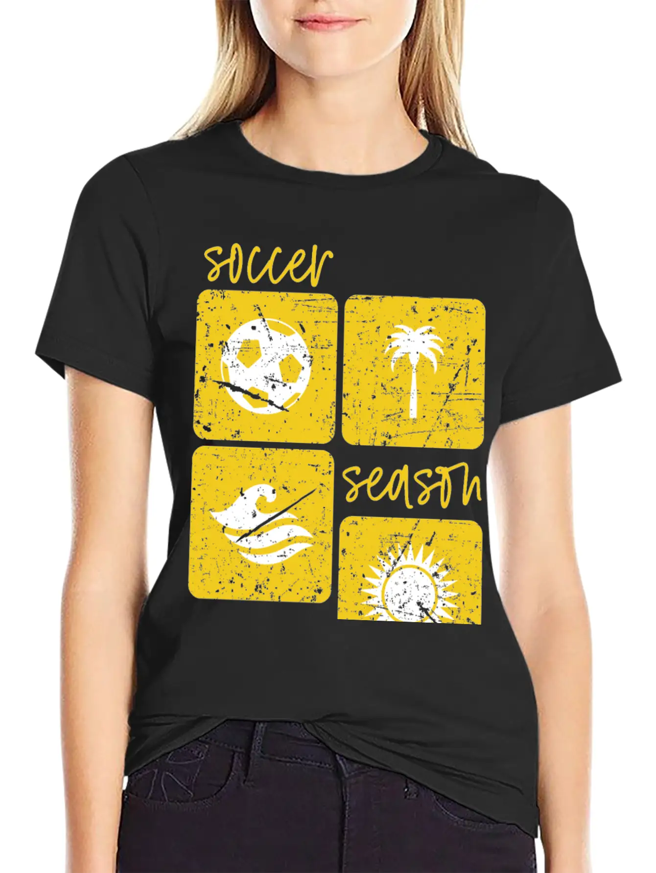 Summer Beach Soccer Season Unisex Short Sleeve Soft Cotton T-Shirt – Casual Everyday Wear