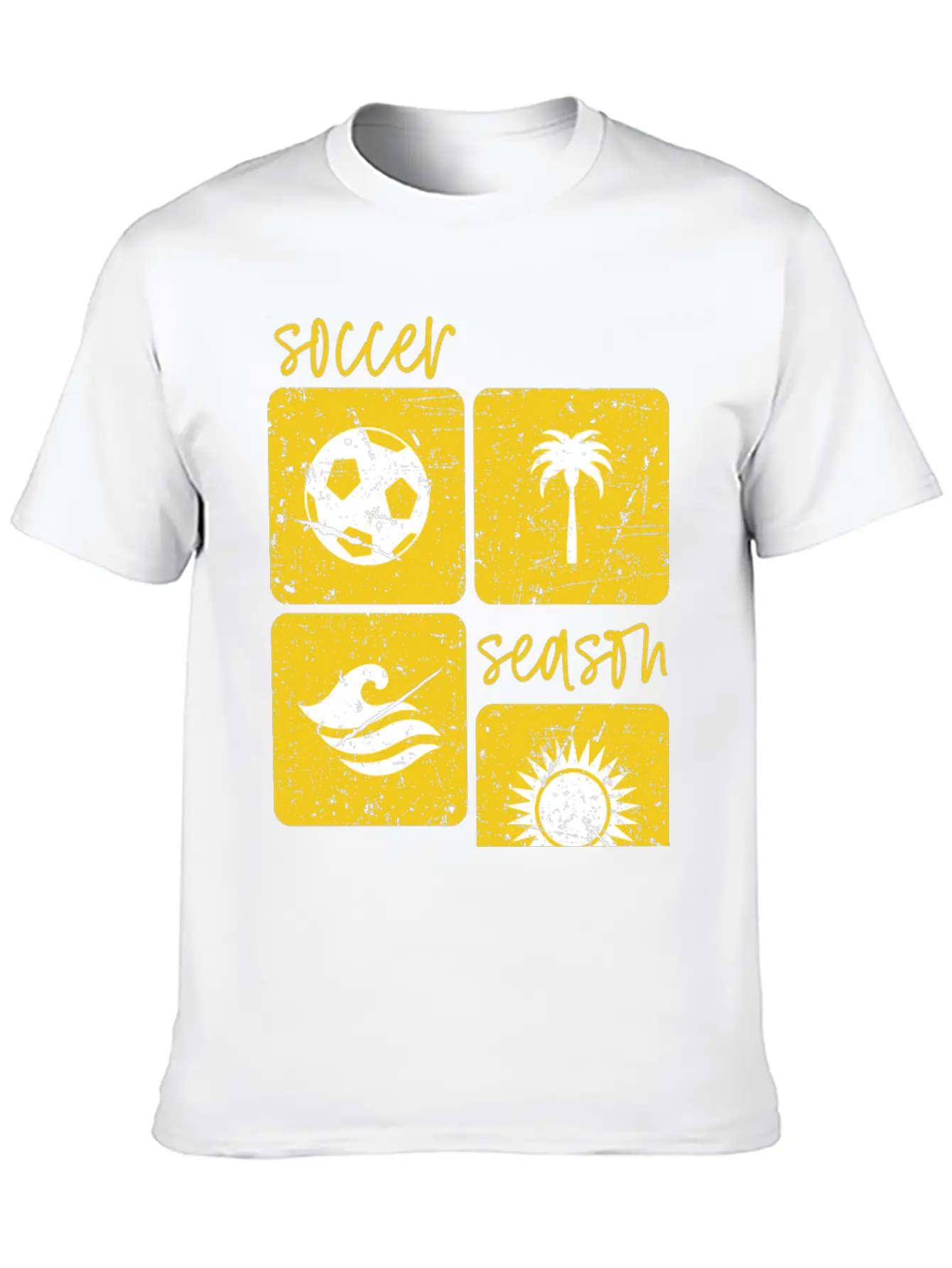 Summer Beach Soccer Season Unisex Short Sleeve Soft Cotton T-Shirt – Casual Everyday Wear