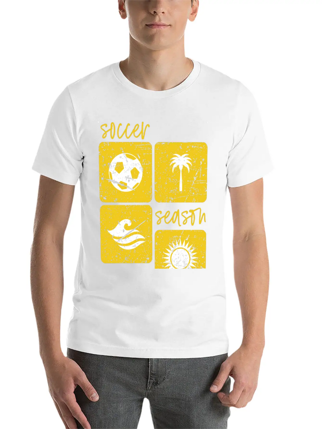 Summer Beach Soccer Season Unisex Short Sleeve Soft Cotton T-Shirt – Casual Everyday Wear