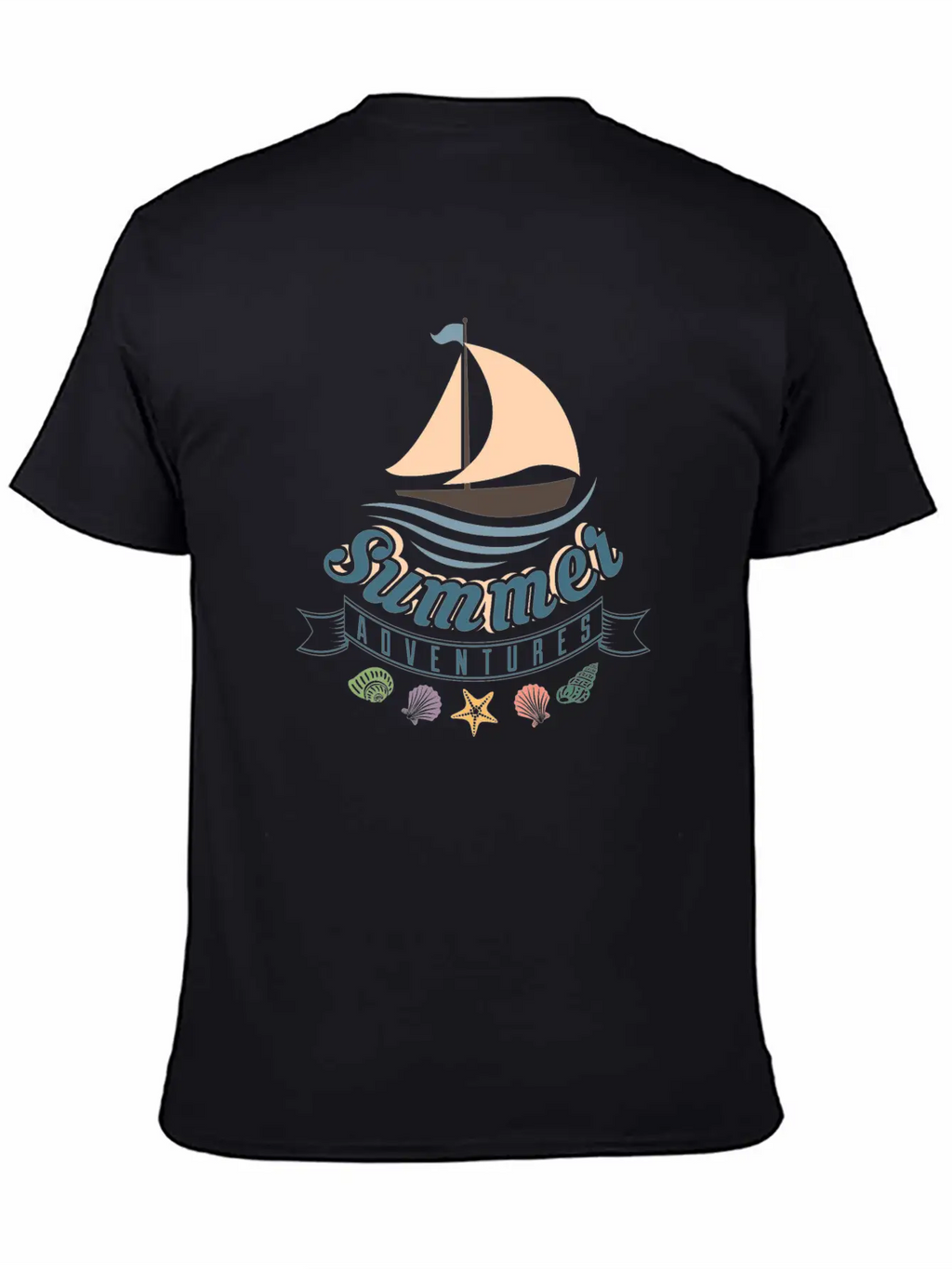 Summer Ocean Waves Yacht Breeze Shells Adventure Unisex Casual T-Shirt – Clean Design For Daily Comfort