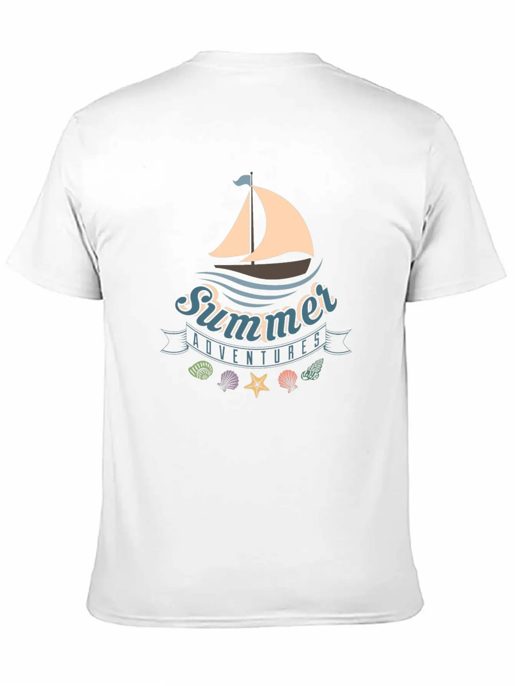 Summer Ocean Waves Yacht Breeze Shells Adventure Unisex Casual T-Shirt – Clean Design For Daily Comfort