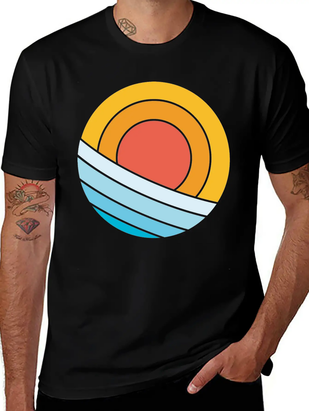 Sun And Waves Essential Cotton Tee For Daily Outfits – Unisex Style