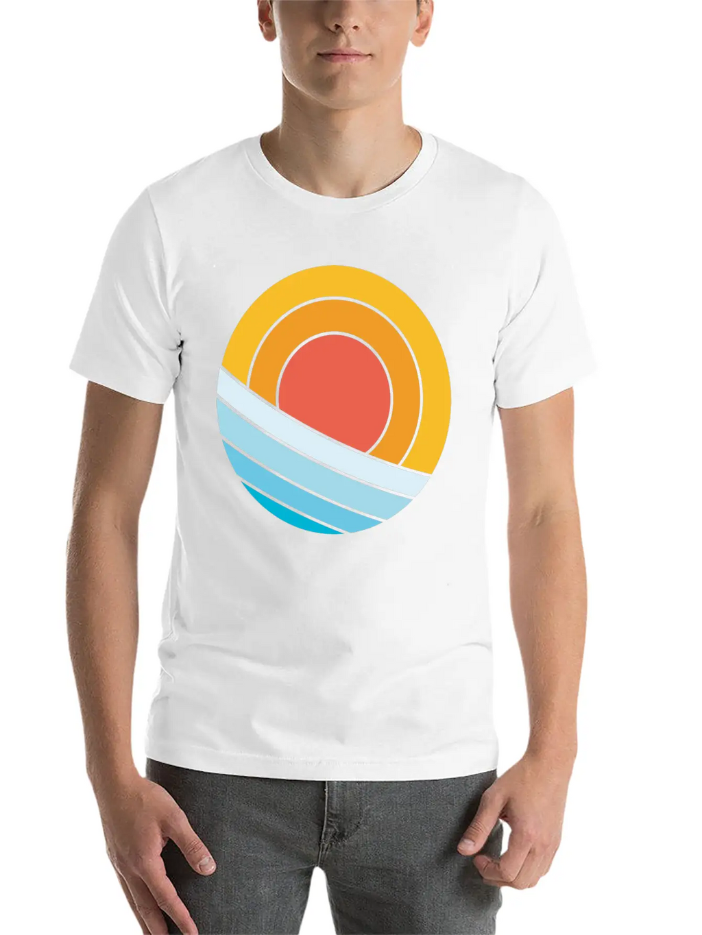 Sun And Waves Essential Cotton Tee For Daily Outfits – Unisex Style