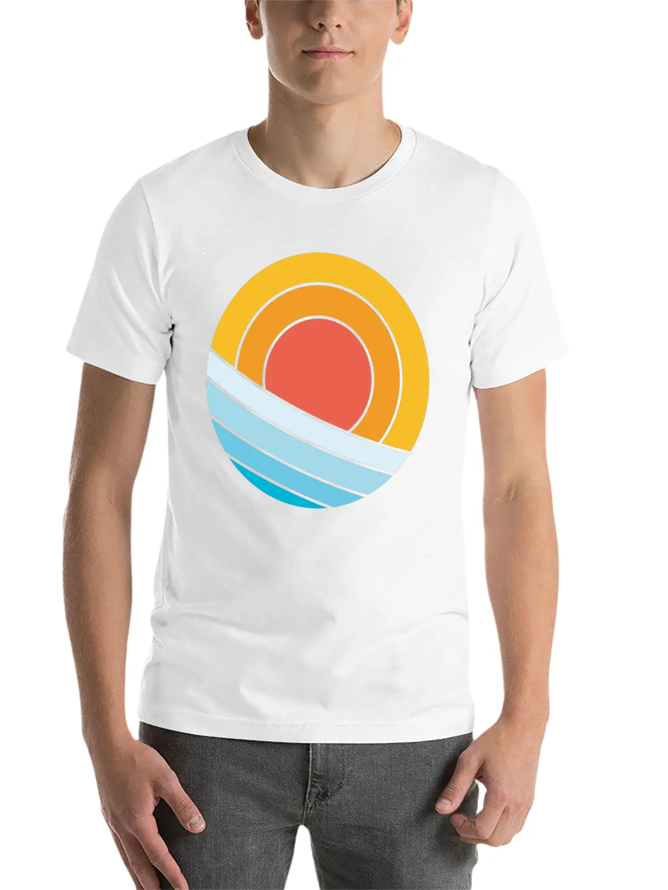 Sun And Waves Essential Cotton Tee For Daily Outfits – Unisex Style