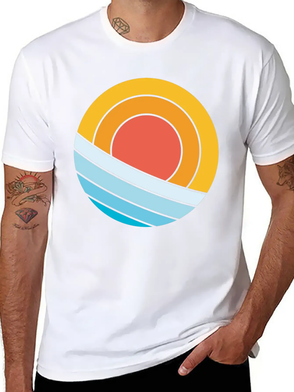 Sun And Waves Essential Cotton Tee For Daily Outfits – Unisex Style