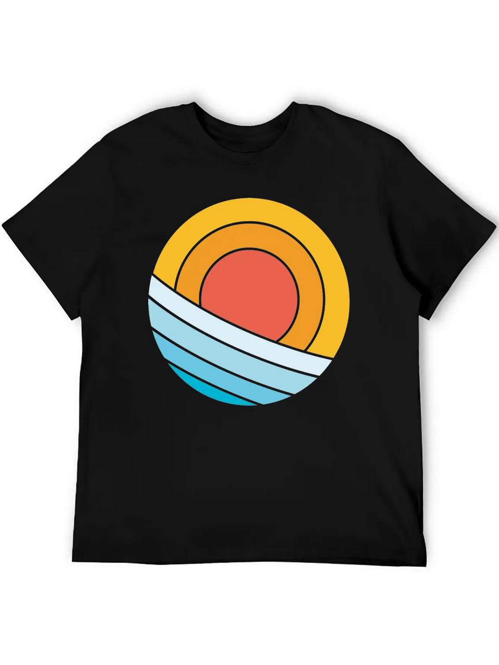Sun And Waves Essential Cotton Tee For Daily Outfits – Unisex Style