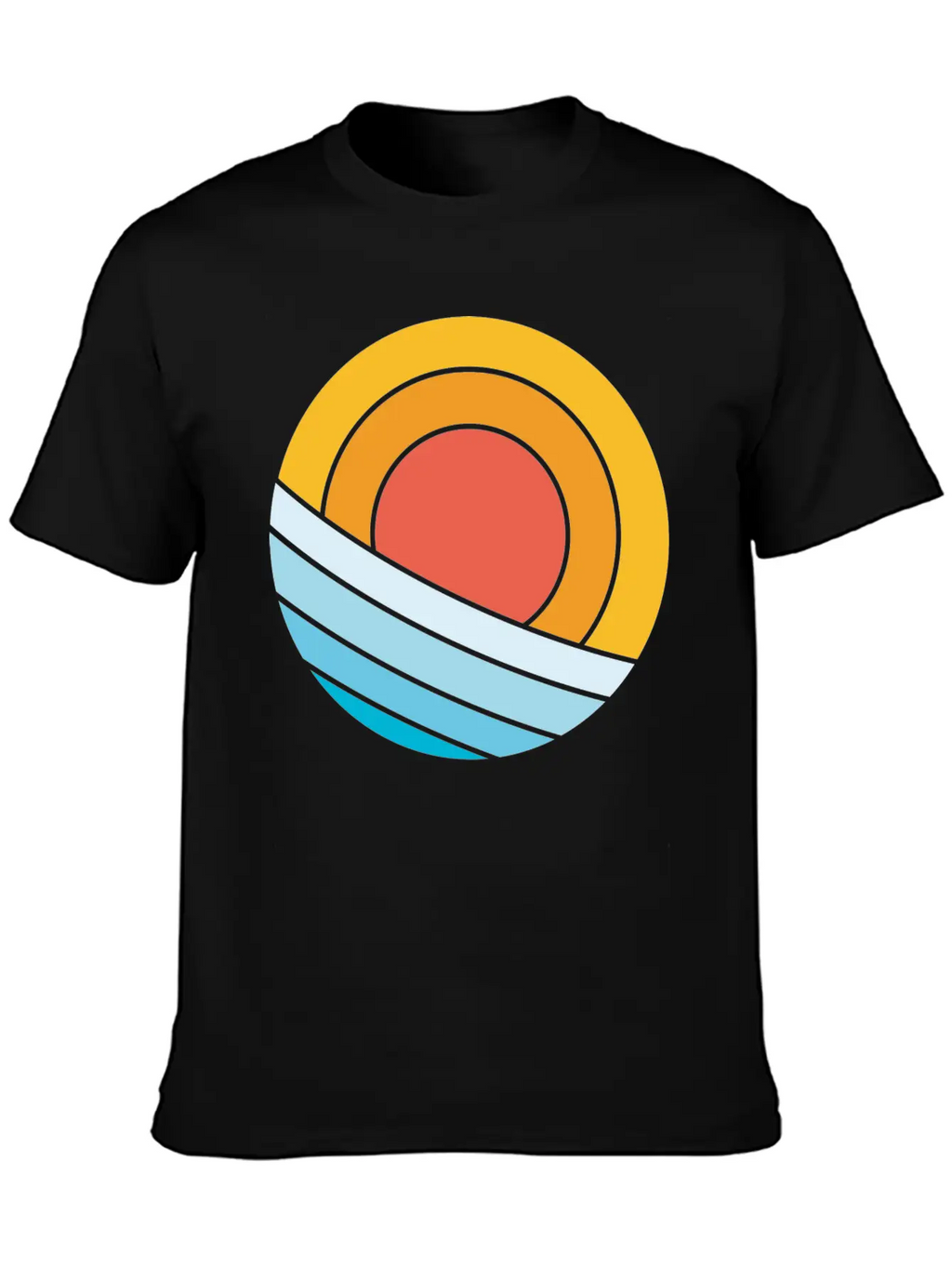 Sun And Waves Essential Cotton Tee For Daily Outfits – Unisex Style