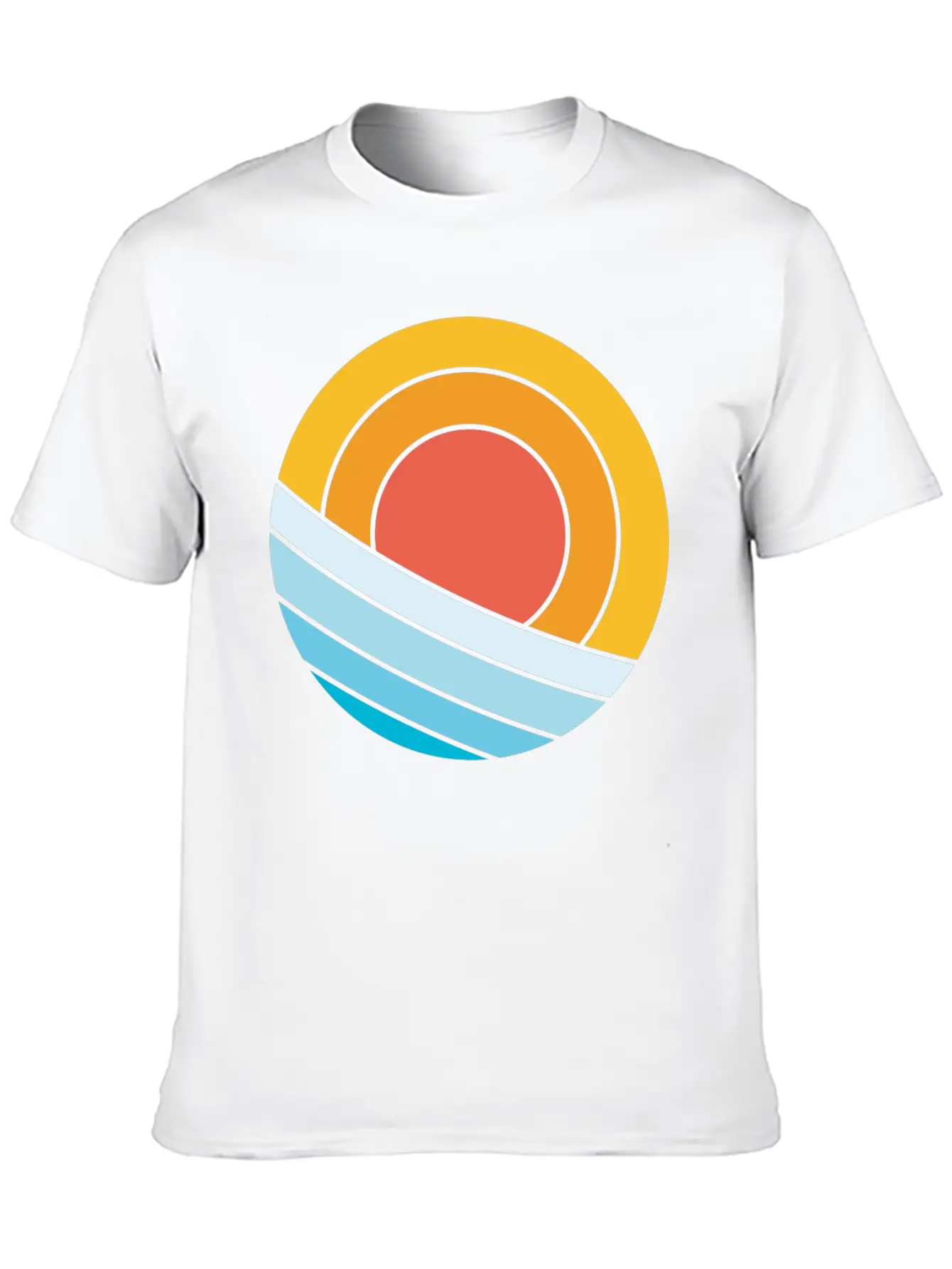 Sun And Waves Essential Cotton Tee For Daily Outfits – Unisex Style