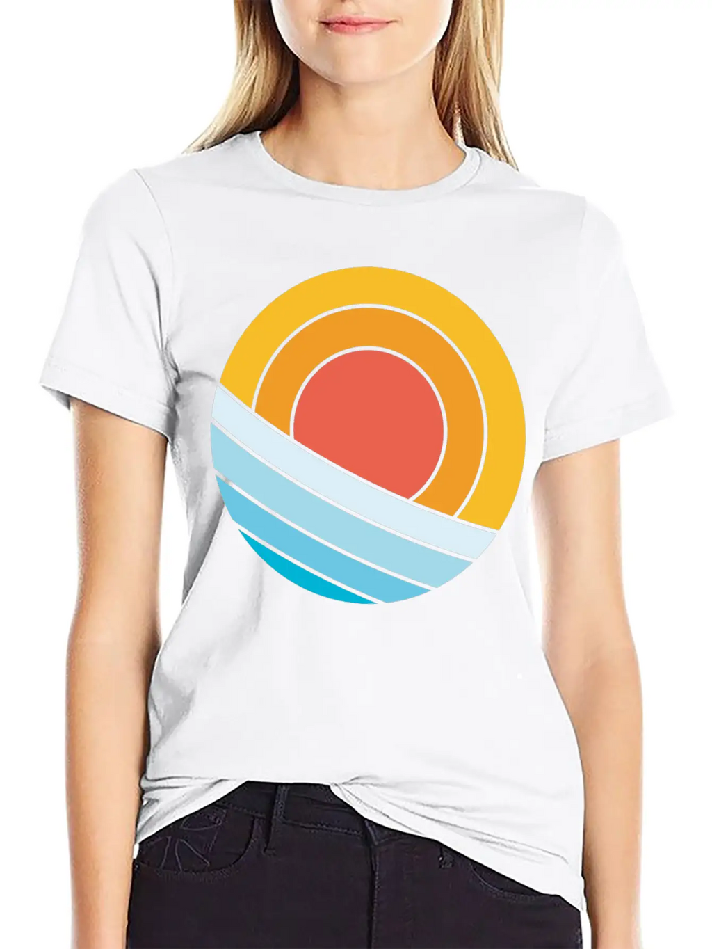 Sun And Waves Essential Cotton Tee For Daily Outfits – Unisex Style