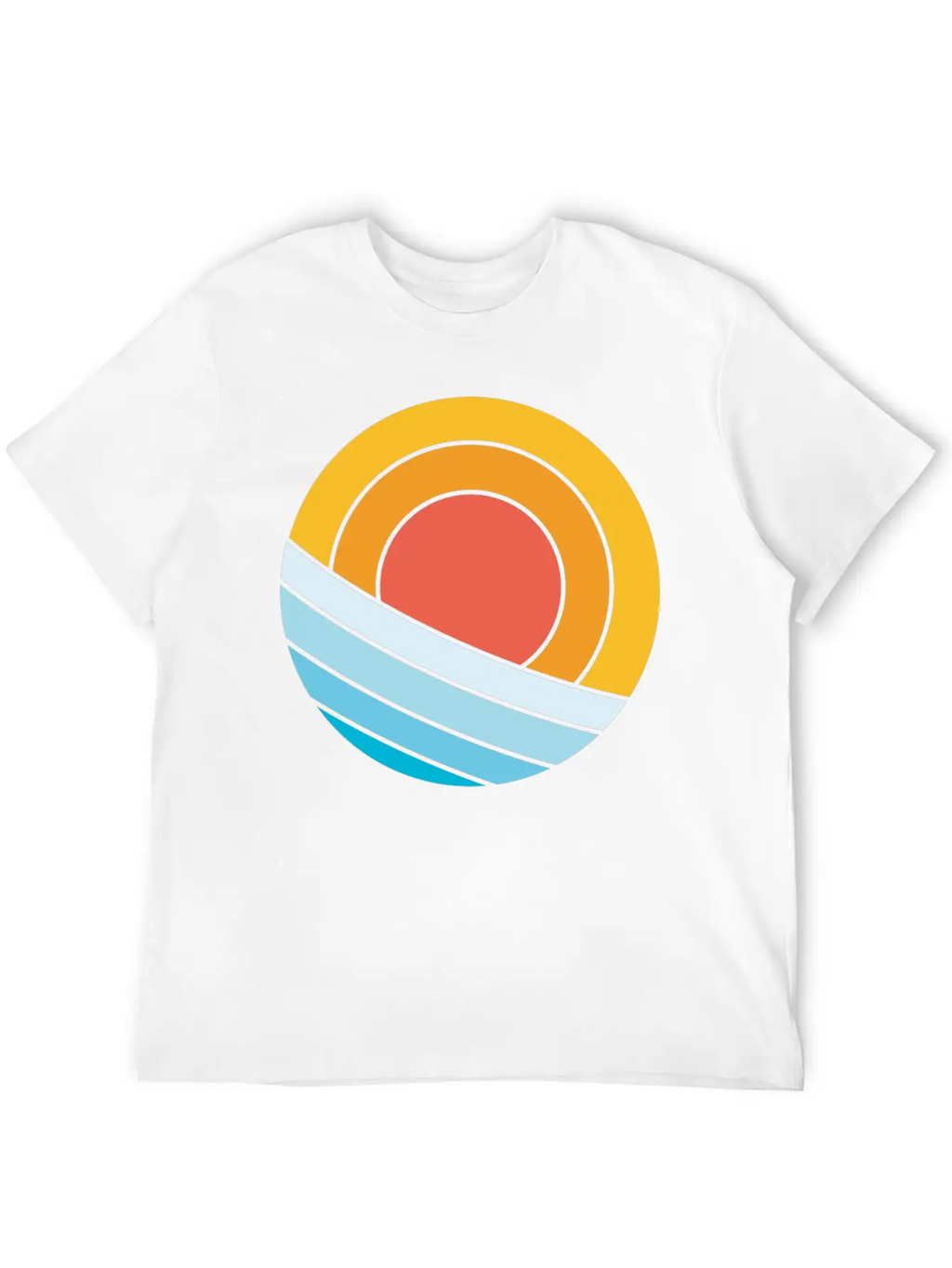 Sun And Waves Essential Cotton Tee For Daily Outfits – Unisex Style