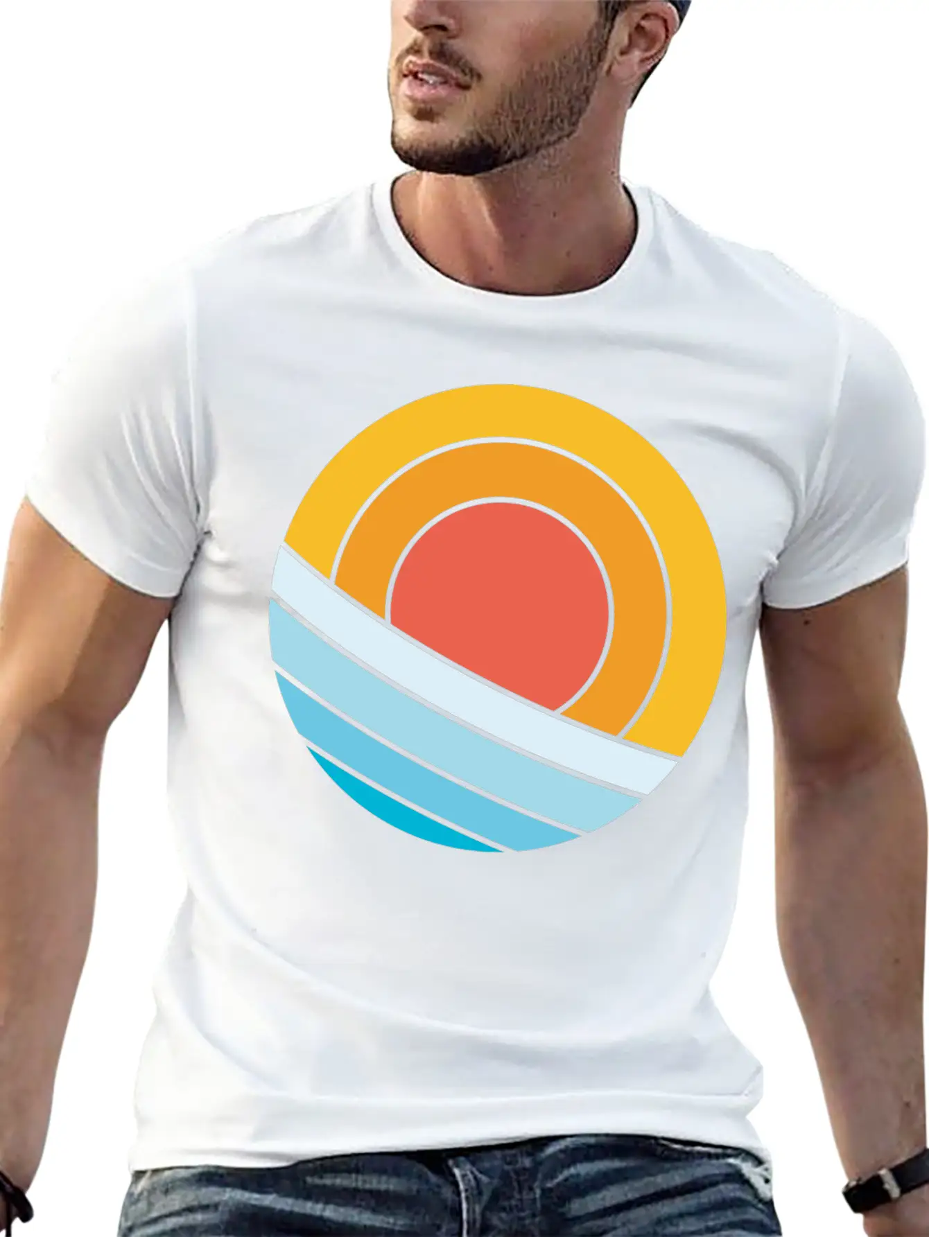 Sun And Waves Essential Cotton Tee For Daily Outfits – Unisex Style