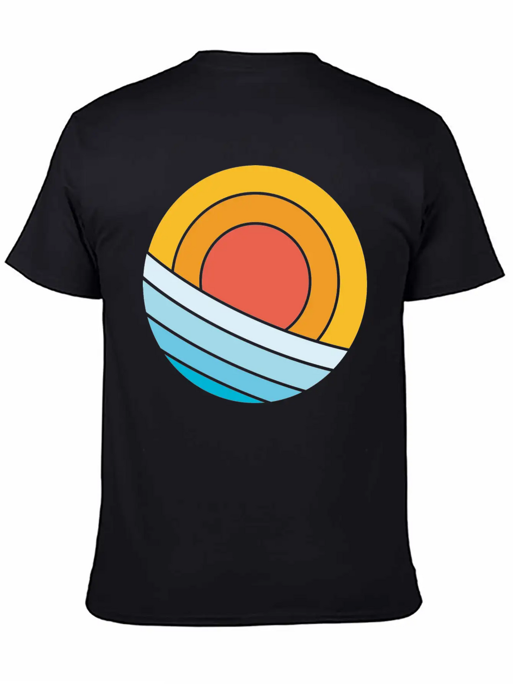 Sun And Waves Essential Cotton Tee For Daily Outfits – Unisex Style