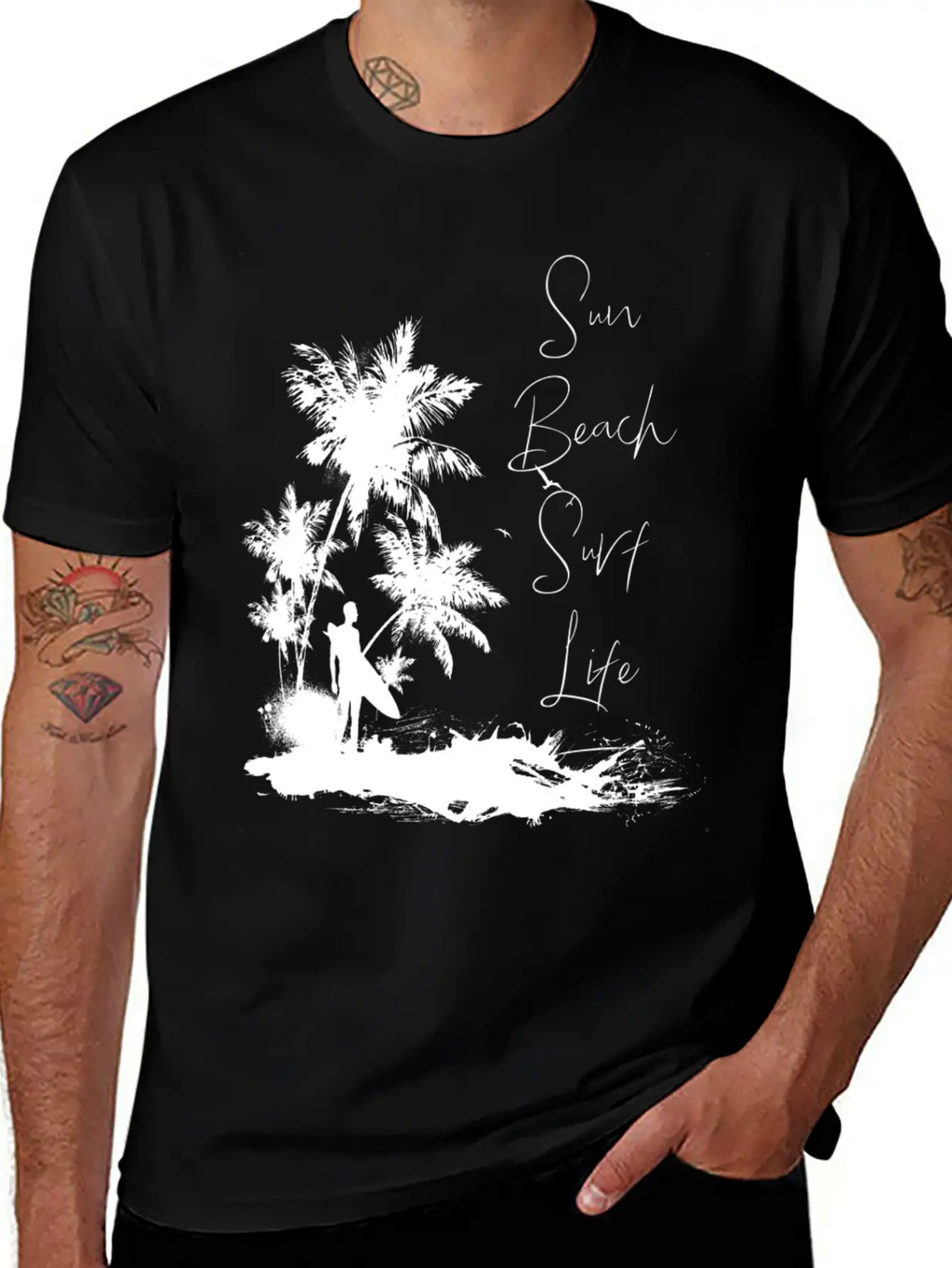 Sun Beach Surf Life Unisex Short Sleeve Soft Cotton T-Shirt – Casual Everyday Wear