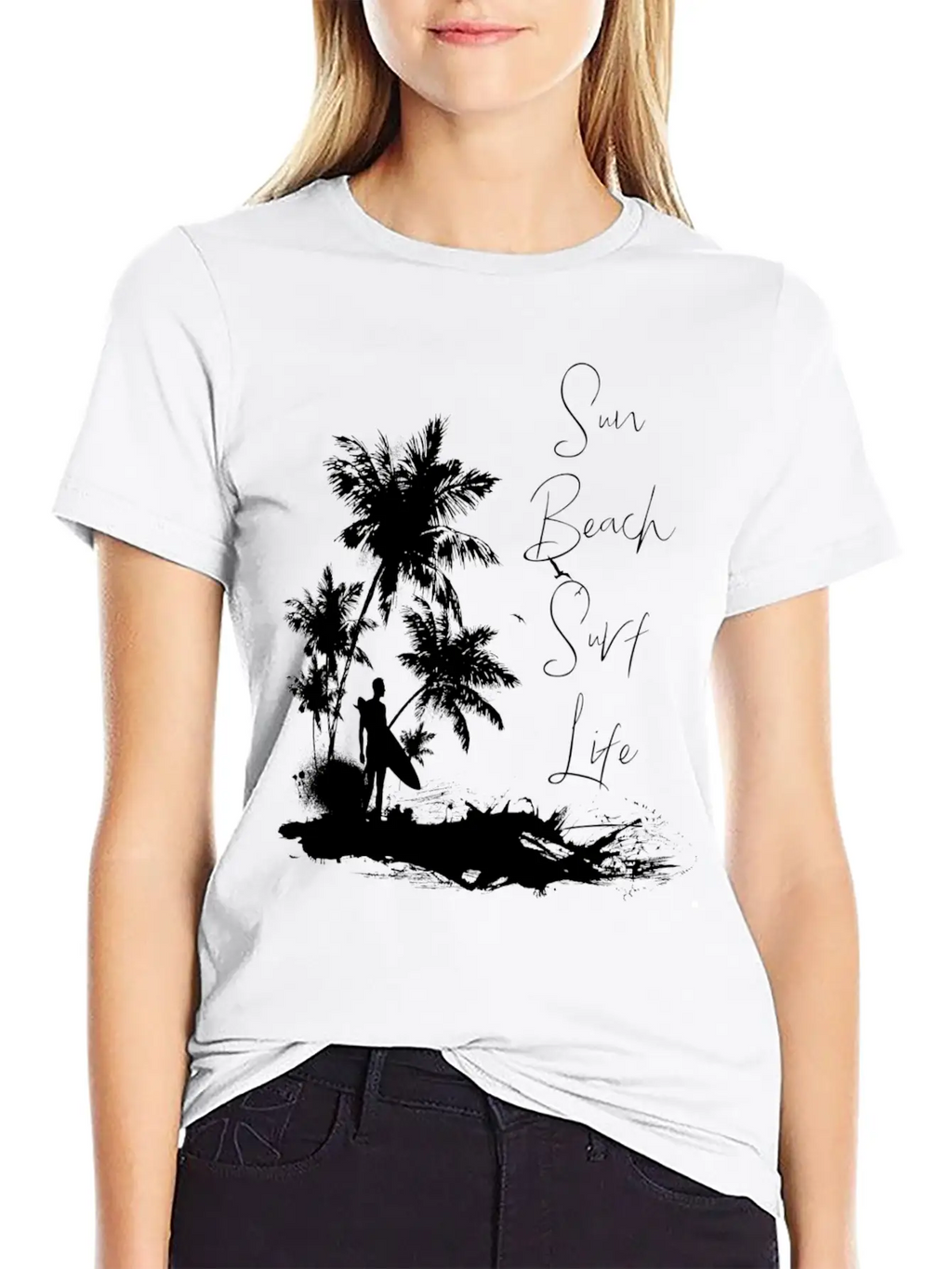 Sun Beach Surf Life Unisex Short Sleeve Soft Cotton T-Shirt – Casual Everyday Wear