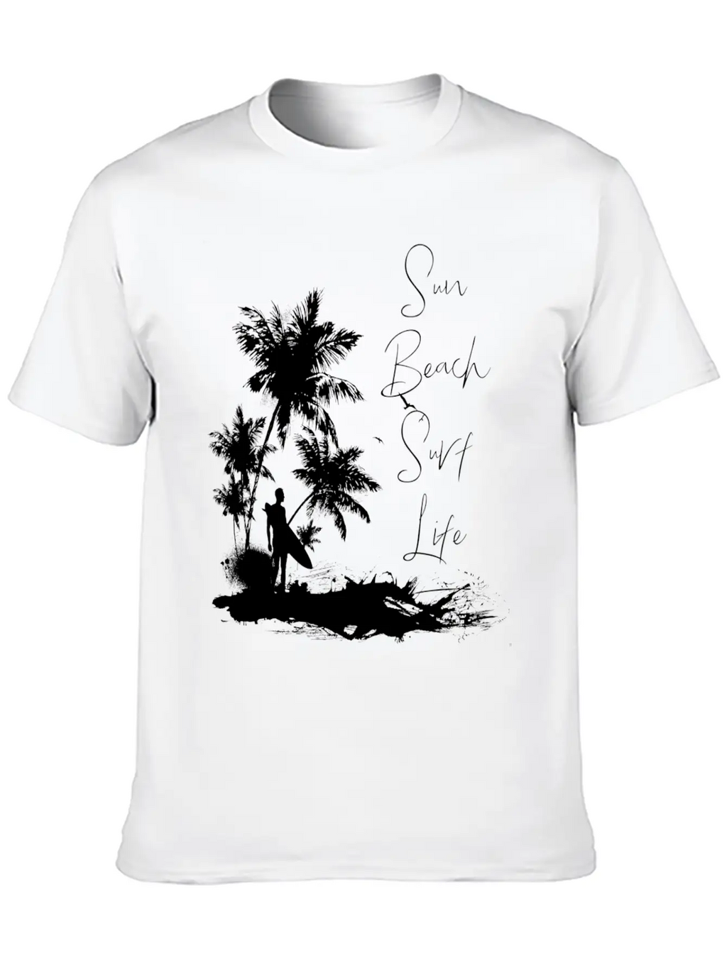 Sun Beach Surf Life Unisex Short Sleeve Soft Cotton T-Shirt – Casual Everyday Wear