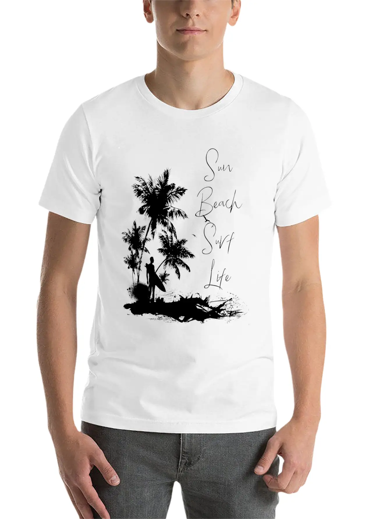 Sun Beach Surf Life Unisex Short Sleeve Soft Cotton T-Shirt – Casual Everyday Wear