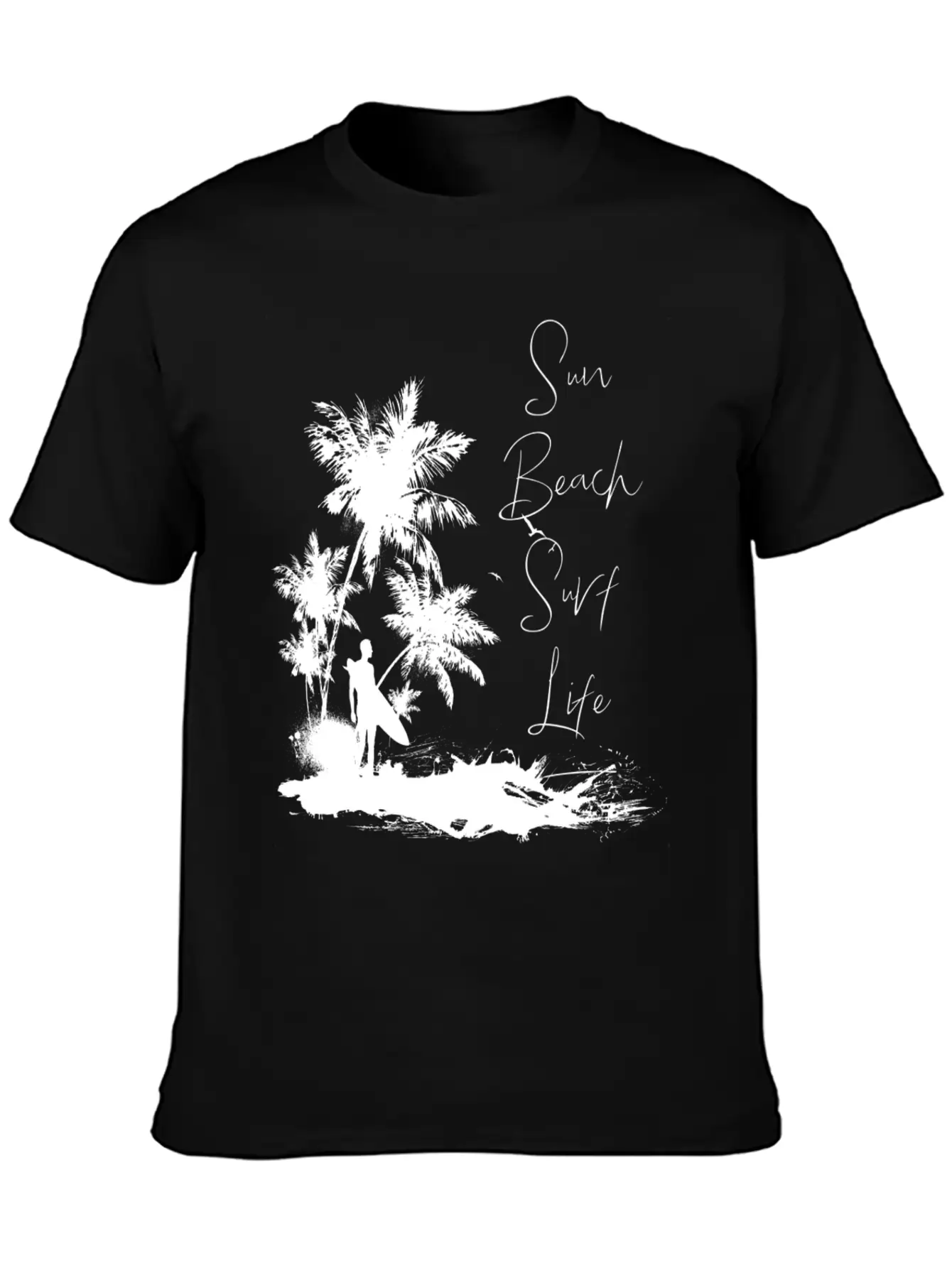 Sun Beach Surf Life Unisex Short Sleeve Soft Cotton T-Shirt – Casual Everyday Wear