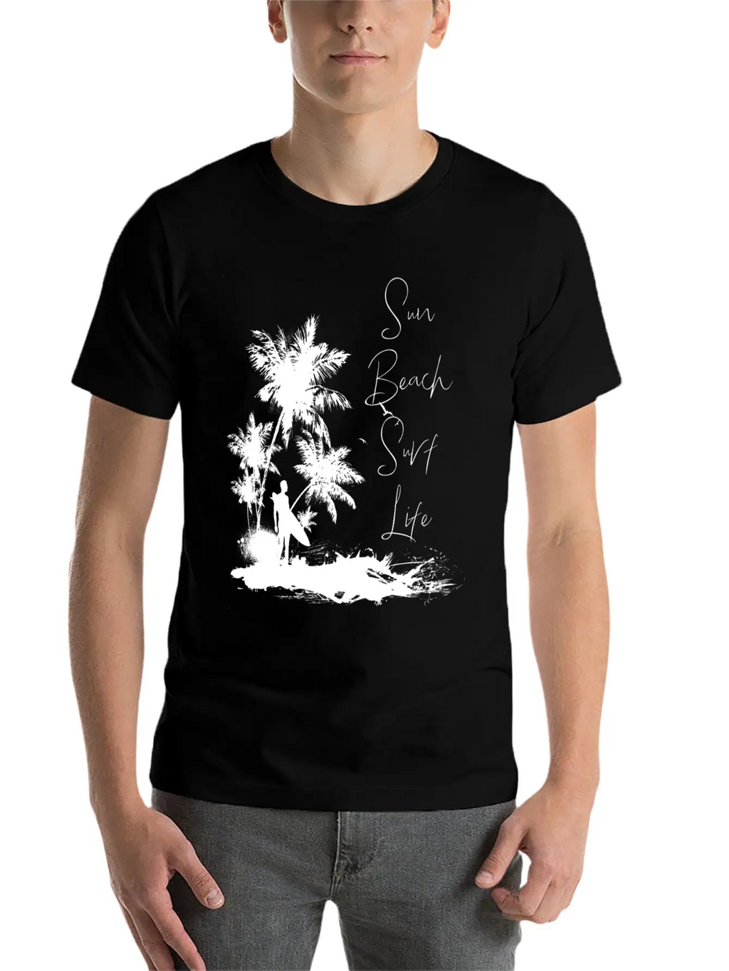 Sun Beach Surf Life Unisex Short Sleeve Soft Cotton T-Shirt – Casual Everyday Wear