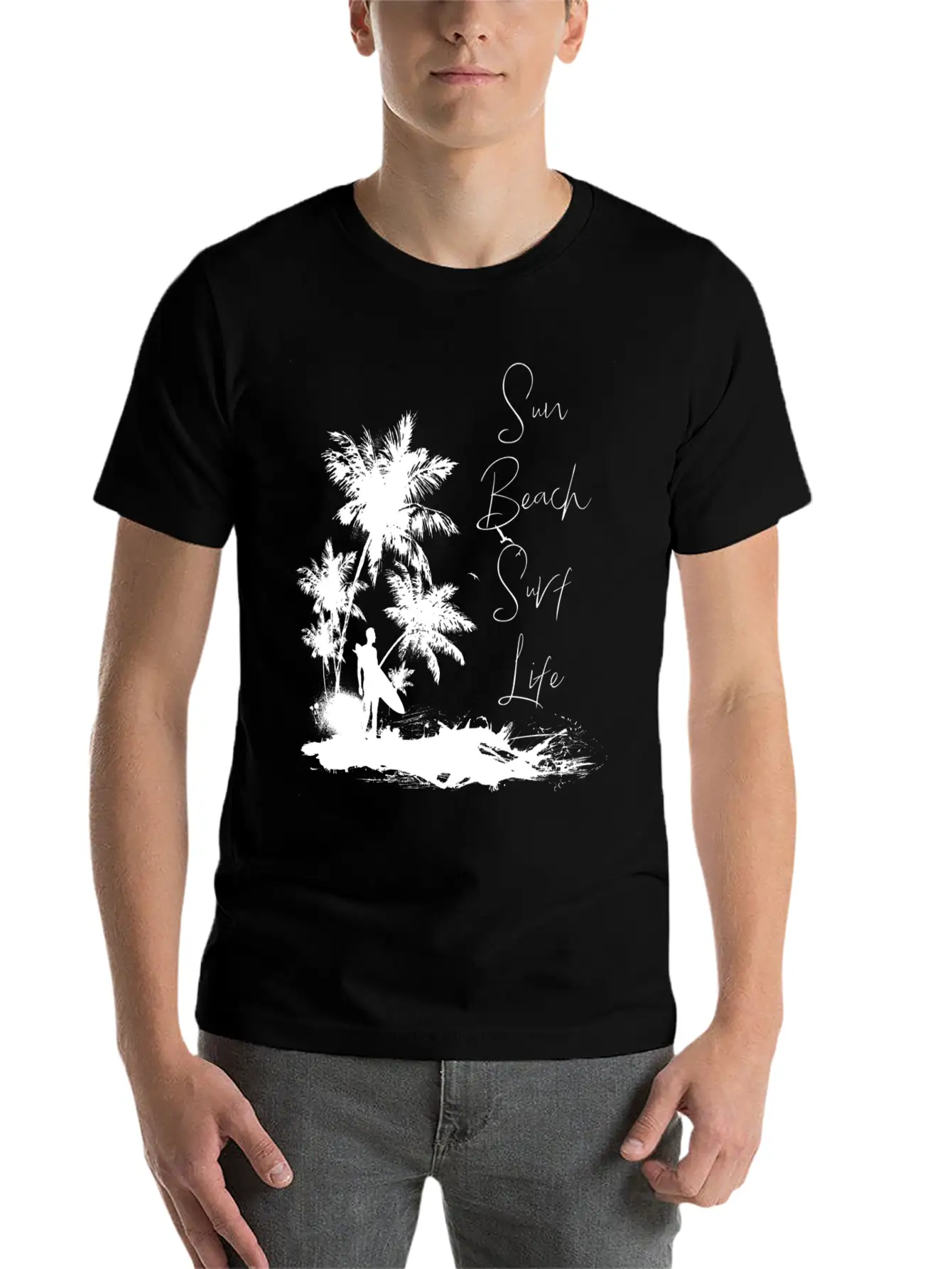 Sun Beach Surf Life Unisex Short Sleeve Soft Cotton T-Shirt – Casual Everyday Wear