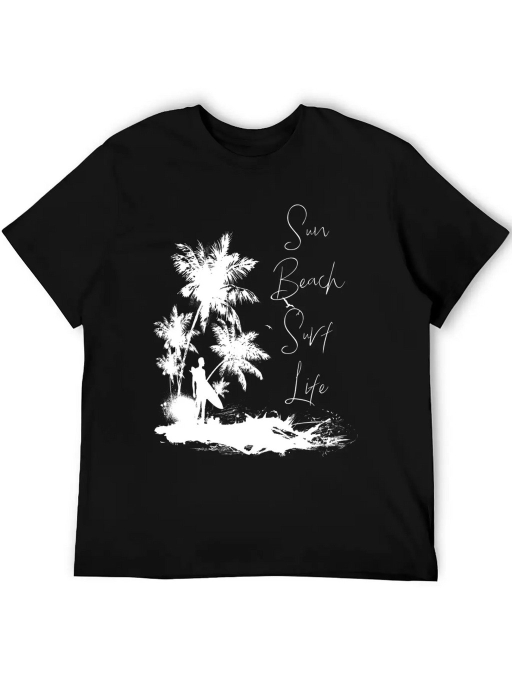 Sun Beach Surf Life Unisex Short Sleeve Soft Cotton T-Shirt – Casual Everyday Wear