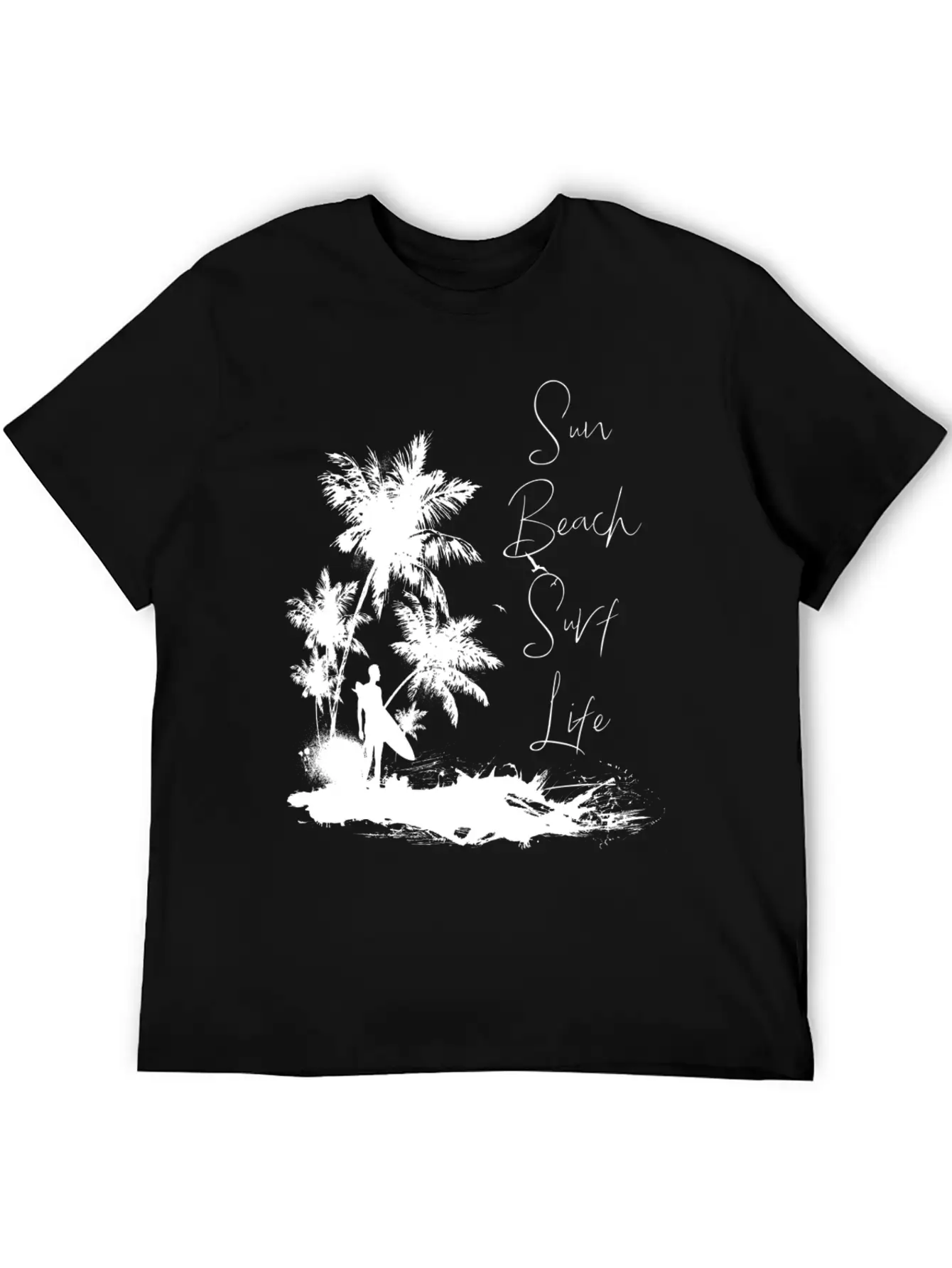 Sun Beach Surf Life Unisex Short Sleeve Soft Cotton T-Shirt – Casual Everyday Wear