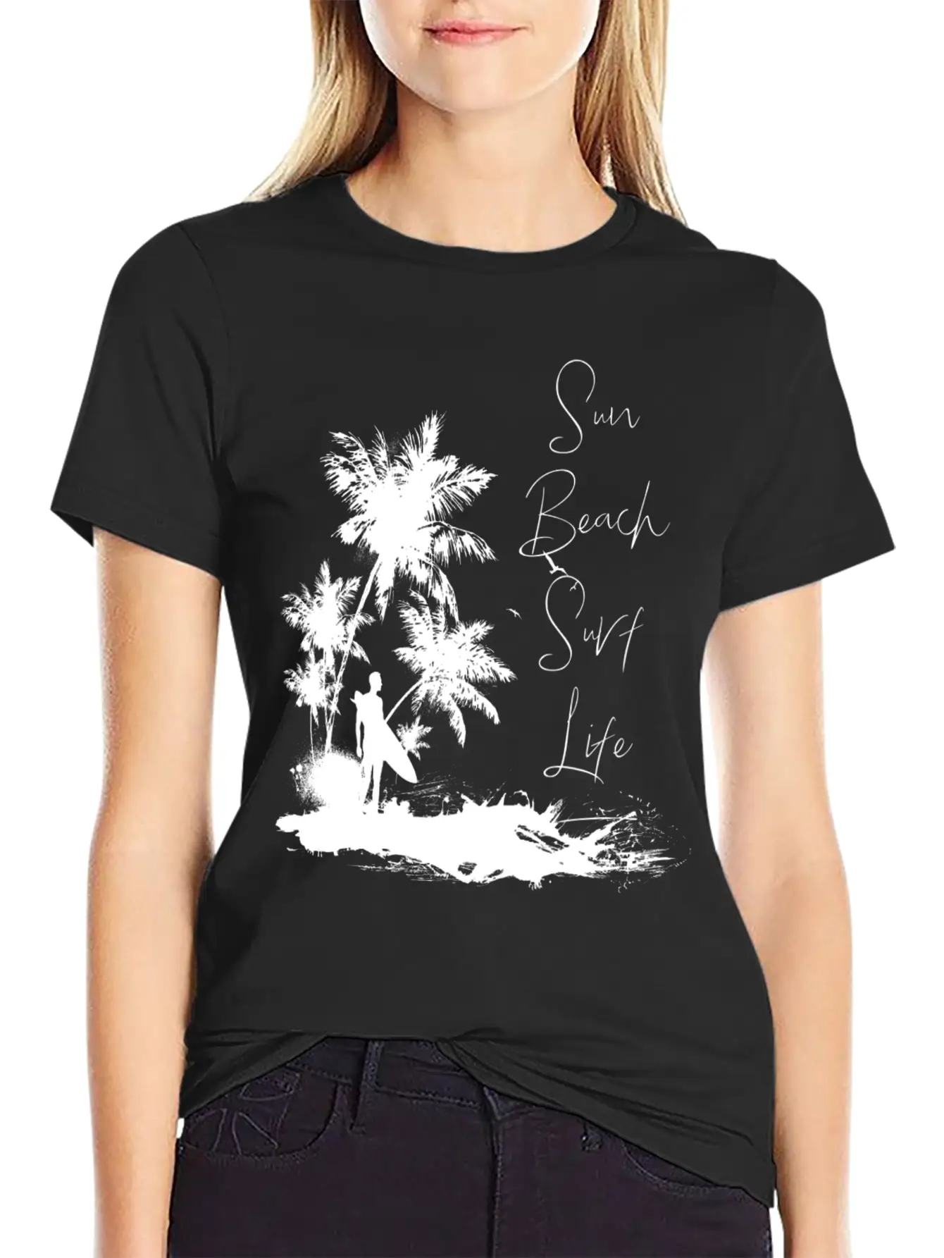 Sun Beach Surf Life Unisex Short Sleeve Soft Cotton T-Shirt – Casual Everyday Wear