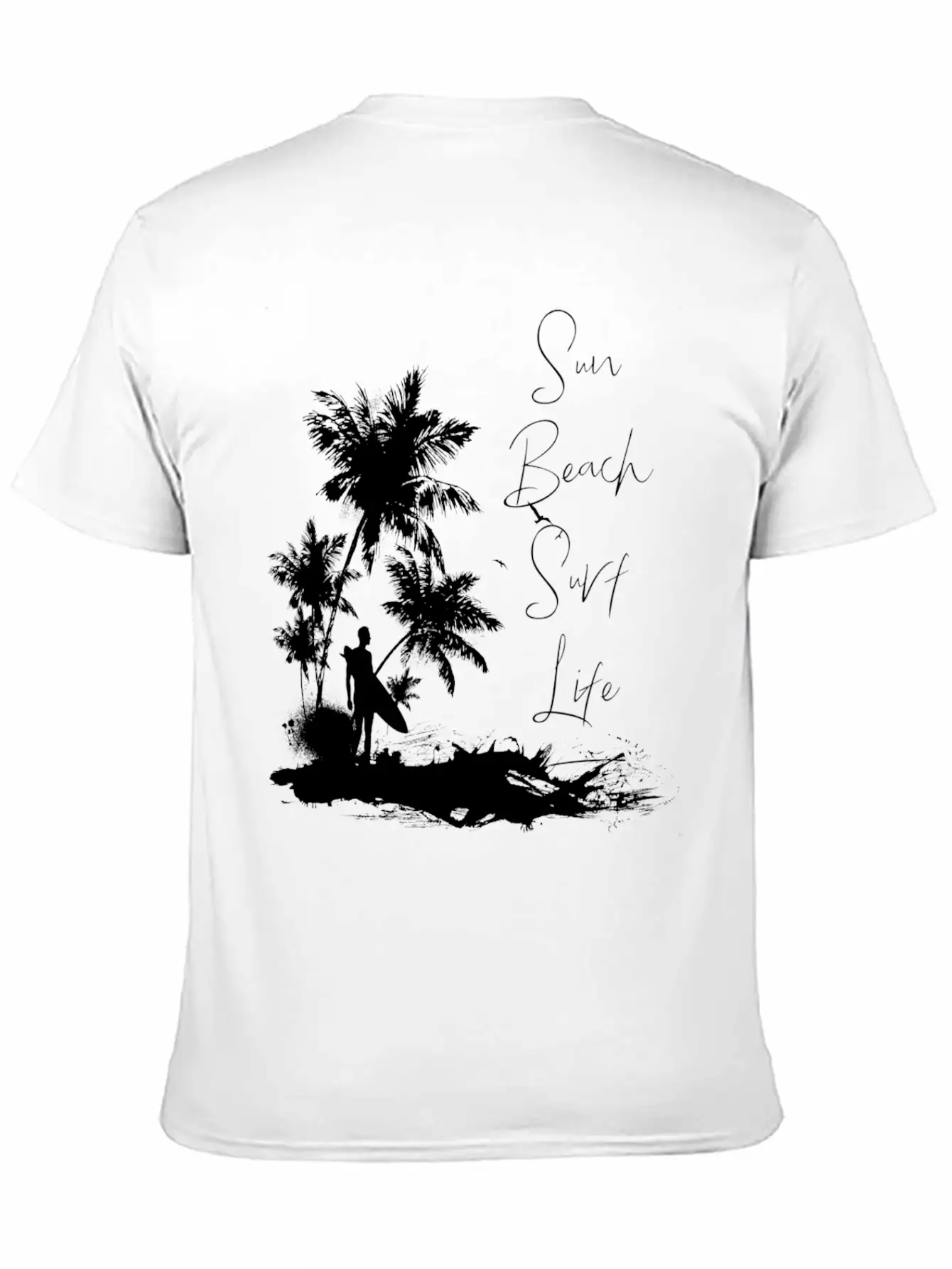 Sun Beach Surf Life Unisex Short Sleeve Soft Cotton T-Shirt – Casual Everyday Wear