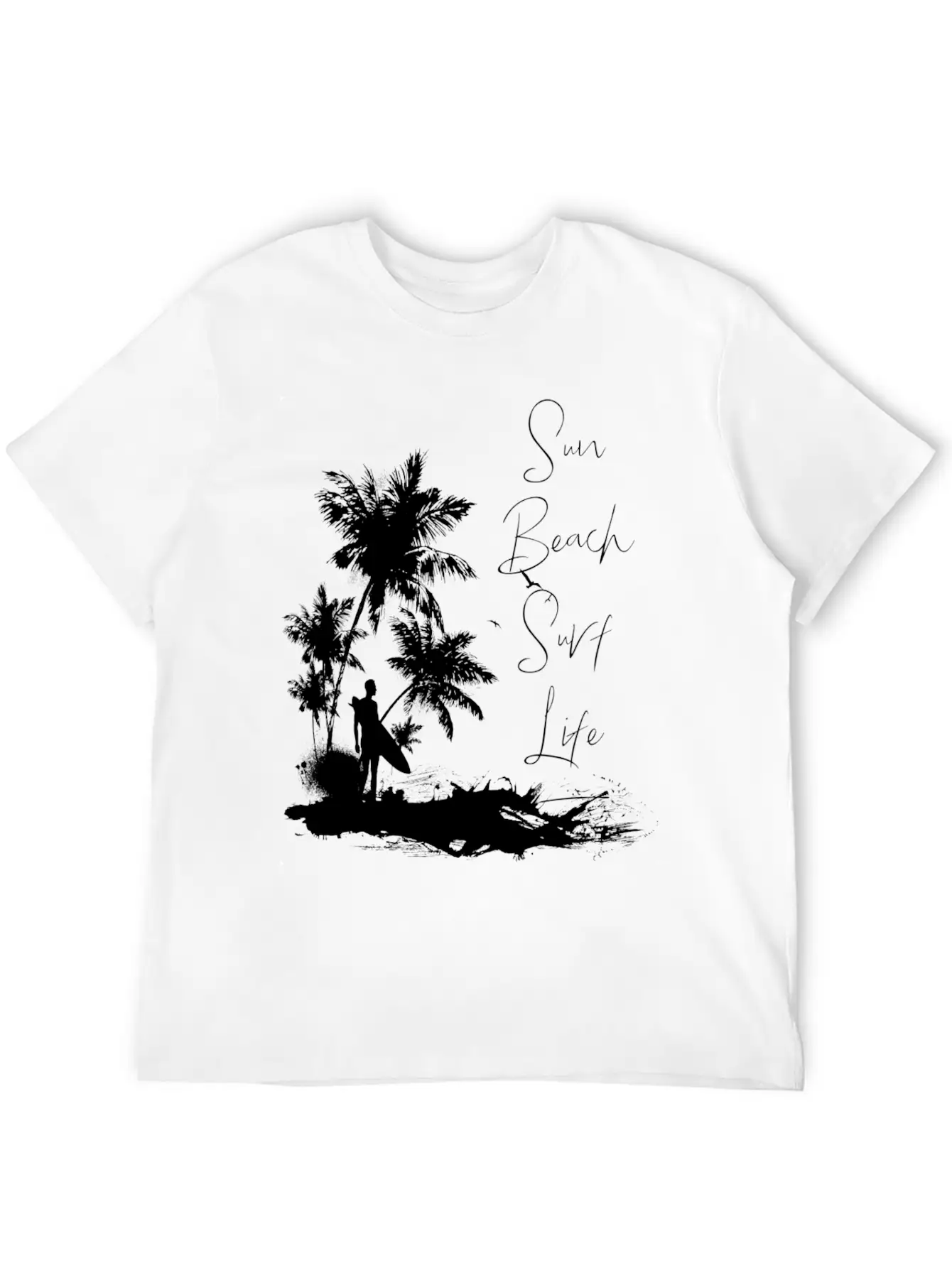 Sun Beach Surf Life Unisex Short Sleeve Soft Cotton T-Shirt – Casual Everyday Wear
