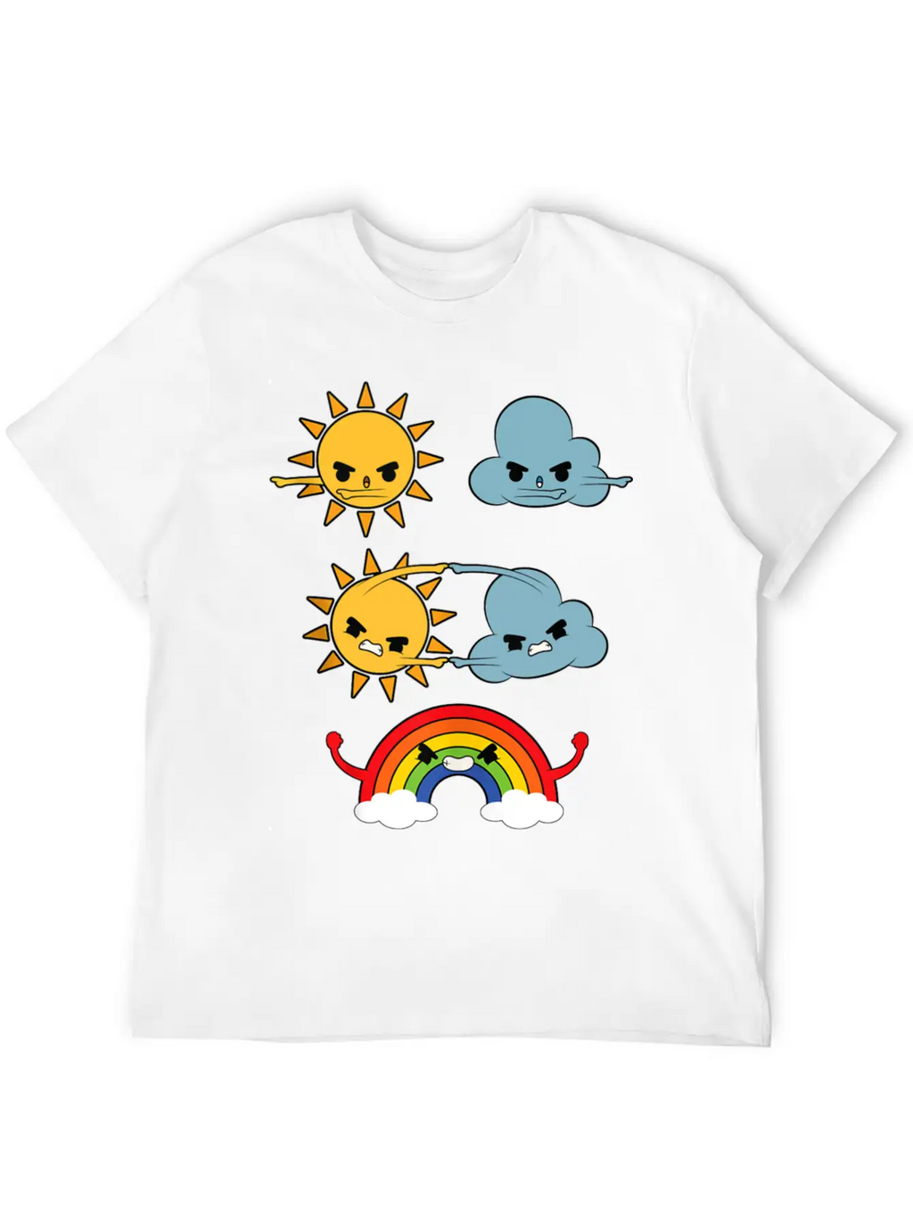 Sun Cloud Rainbow Unisex Short Sleeve Soft Cotton T-Shirt – Casual Everyday Wear
